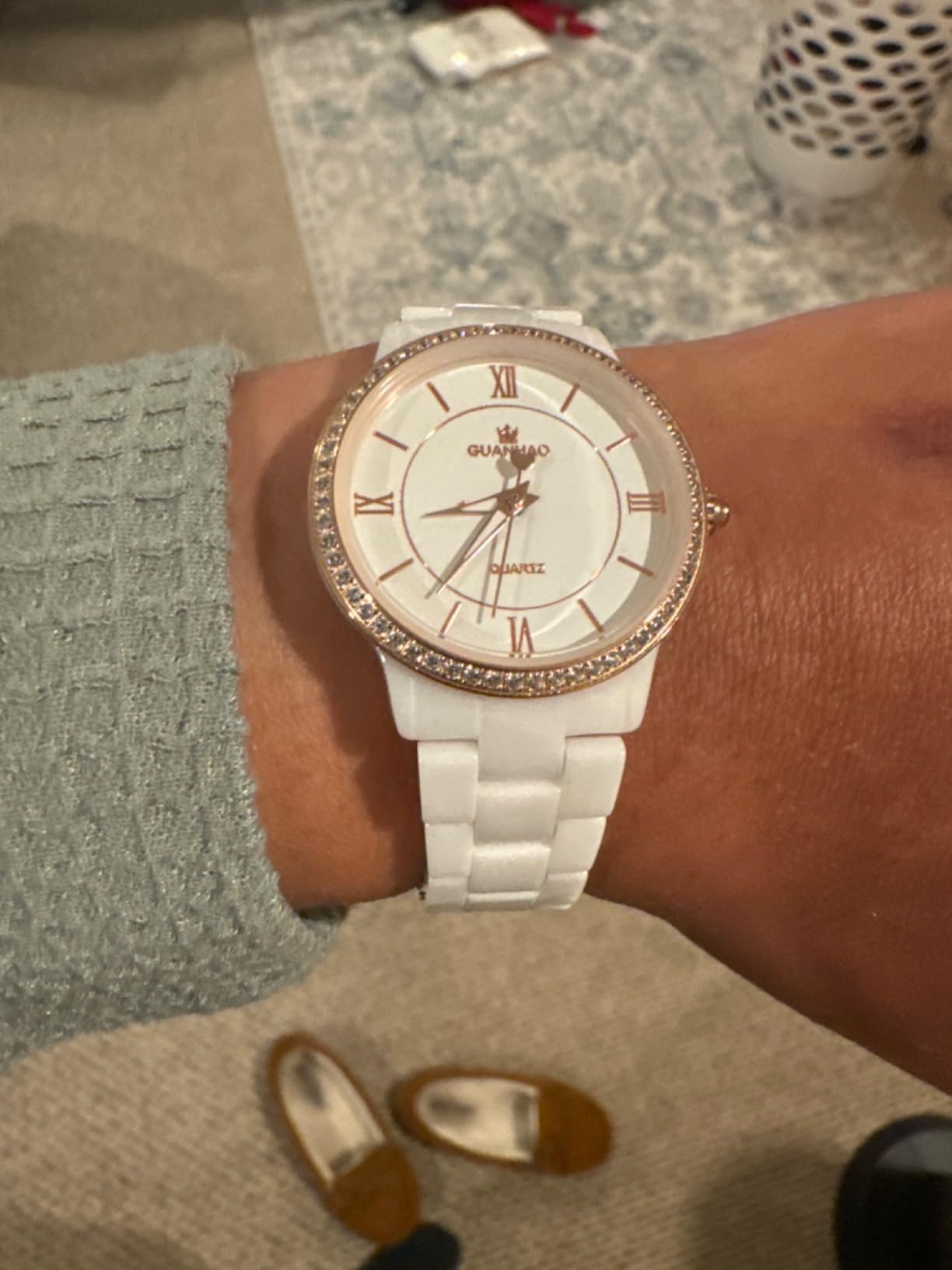 Ceramic Watches for Women, Fashion Ladies Watch Elegant Dress Women's Wristwatches with Diamond Accented Waterproof Calendar Mineral Glass customer photo 1