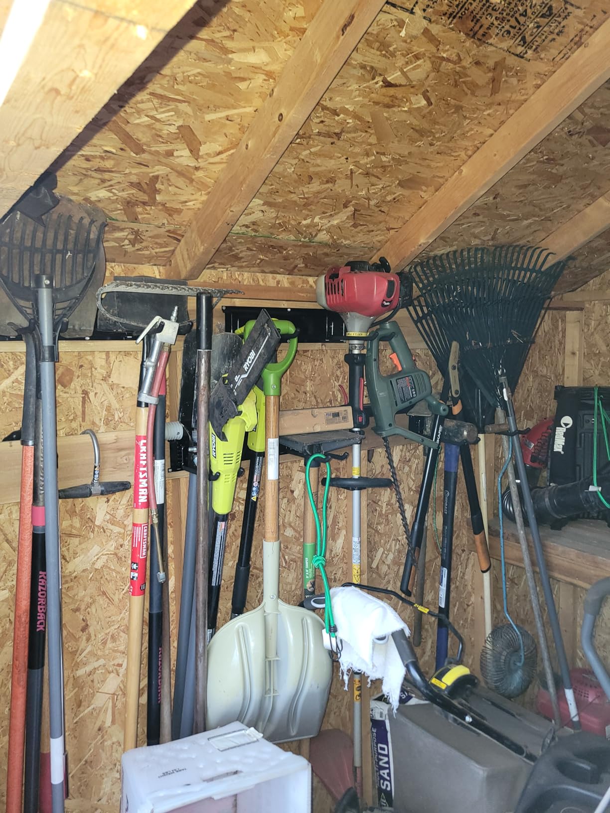 TIDYME Garage Tool Organizer Wall Mount - 48 inches - Sturdy Storage Rack with Adjustable Hooks, Anti-Rust - Easy Installation, 300lbs Capacity - Garden Tool Organizer (03 Racks & 06 Hooks) customer photo 1