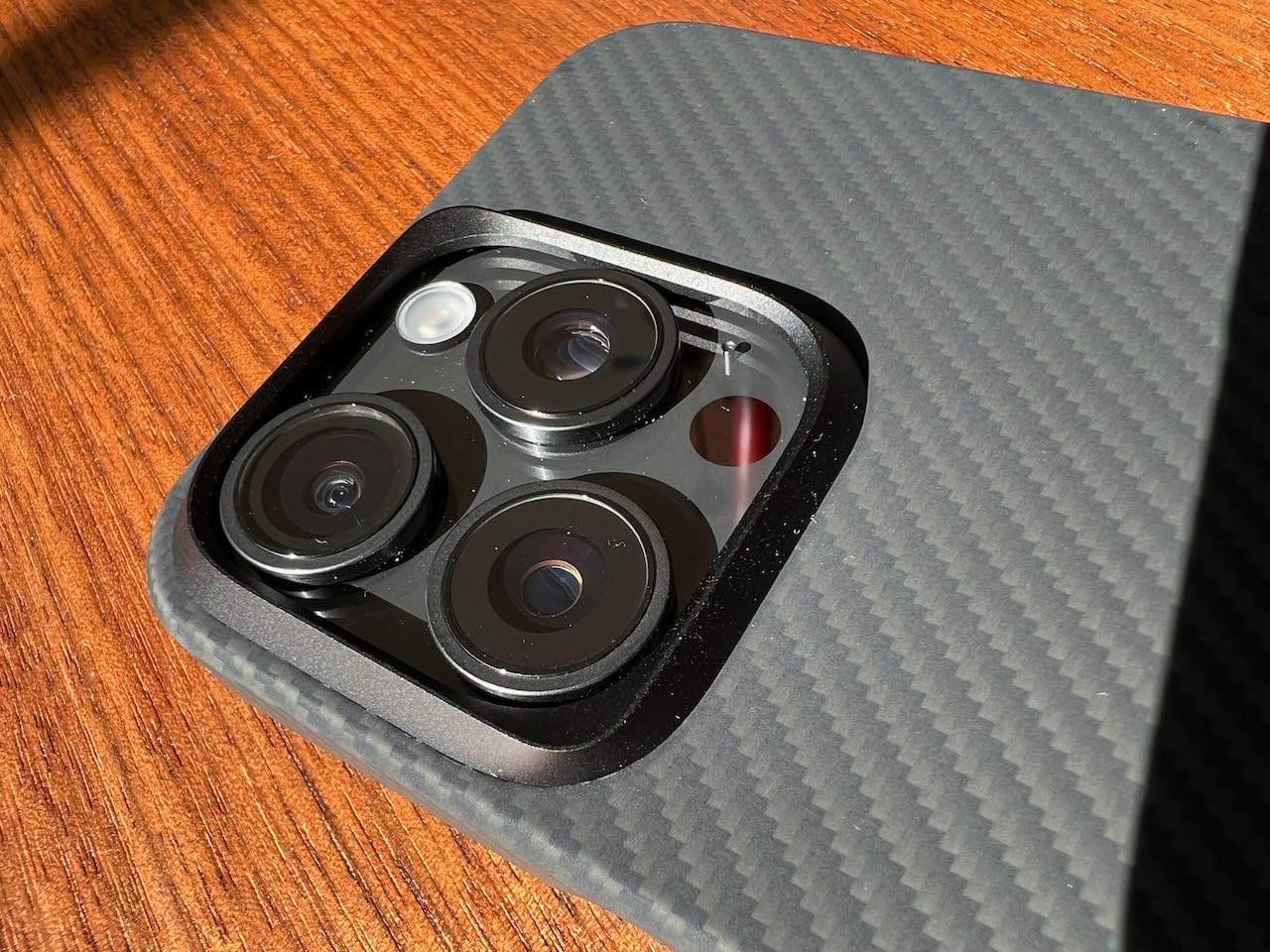 MagEZ Case 4 - Black/Grey(Twill) for iPhone 15 Pro Max, 6.7-inch, Slim & Light, Case-Less Touch Feeling, 600D Aramid Fiber Made, Compatible with MagSafe customer photo 1