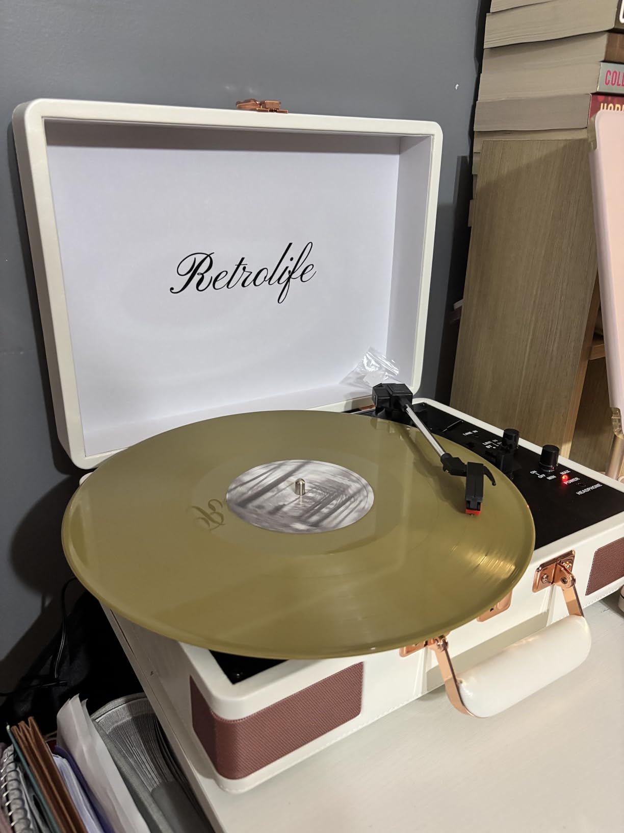 Record Player 3 Speed Bluetooth Portable Suitcase Vinyl Player with Built-in Speakers Turntable Enhanced Audio Sound PU Leather Vintage customer photo 1