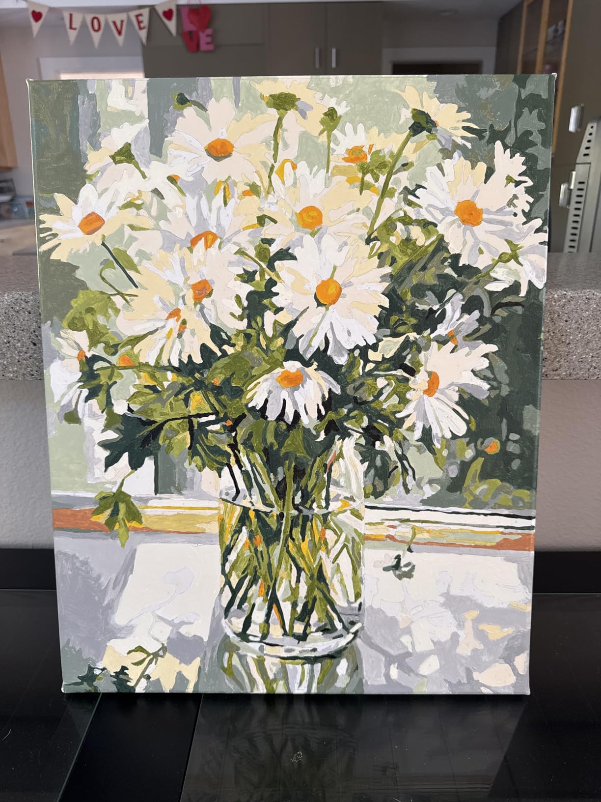 Tucocoo Hydrangea in Glass Vase Window Landscape Paint by Numbers for Adults Beautiful Flower DIY Paint by Numbers Acrylic Paint Canvas Colorful Flowers Painting Kits Art 16x20 Inch (Without Frame) customer photo 2