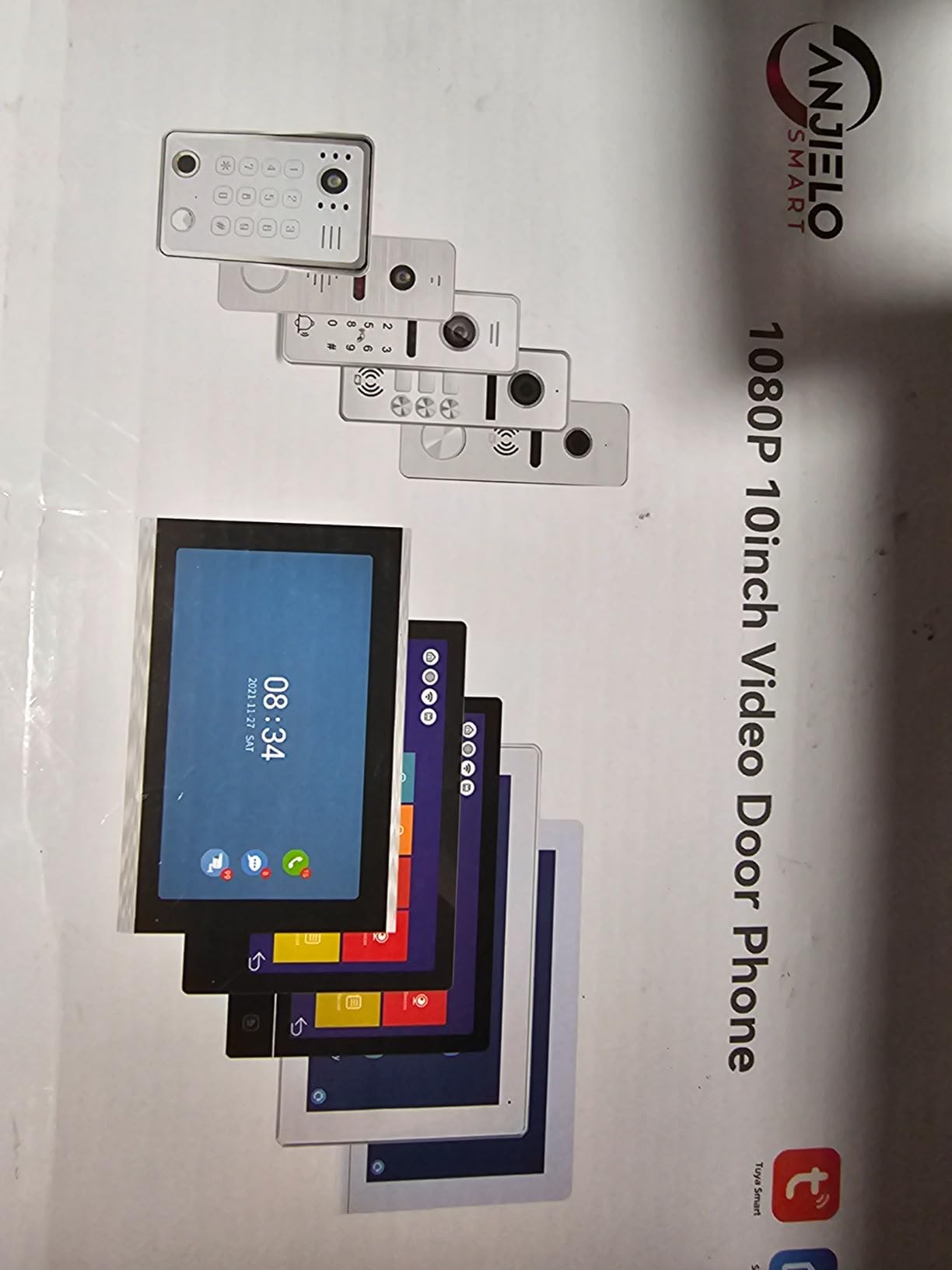 Wired Apartment Video Intercom System 2 Units 7 Inches Touch Monitor Wireless Wifi Video Doorbell System,Video Door Phone Kit,Indoor Outdoor Support Monitoring, Unlock, Dual Way Intercom for Home customer photo 1