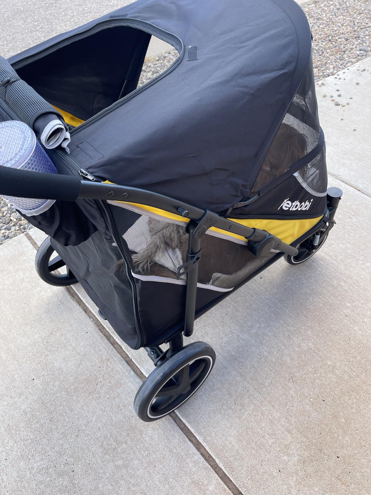 Petbobi Dog Stroller for Large & Medium Dogs - Easy Fold Dual Entry Pet Stroller with One-Foot Brake, All Terrain Wagon Cart with Air Mesh, Ideal for Large Senior Pets up to 80 lbs customer photo 2