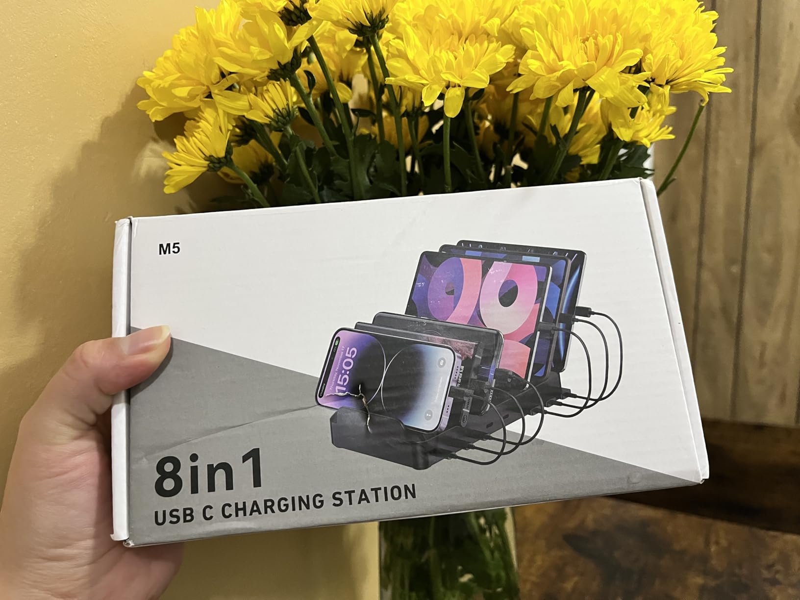 300W Charging Station for Multiple Devices, 8 Port Multi USB C Fast Charger Station Dock for MacBook iPhone 17/16/15/14/13/12 Samsung Pixel Series iPad, Black (6 Mixed Short Cables Included) customer photo 1