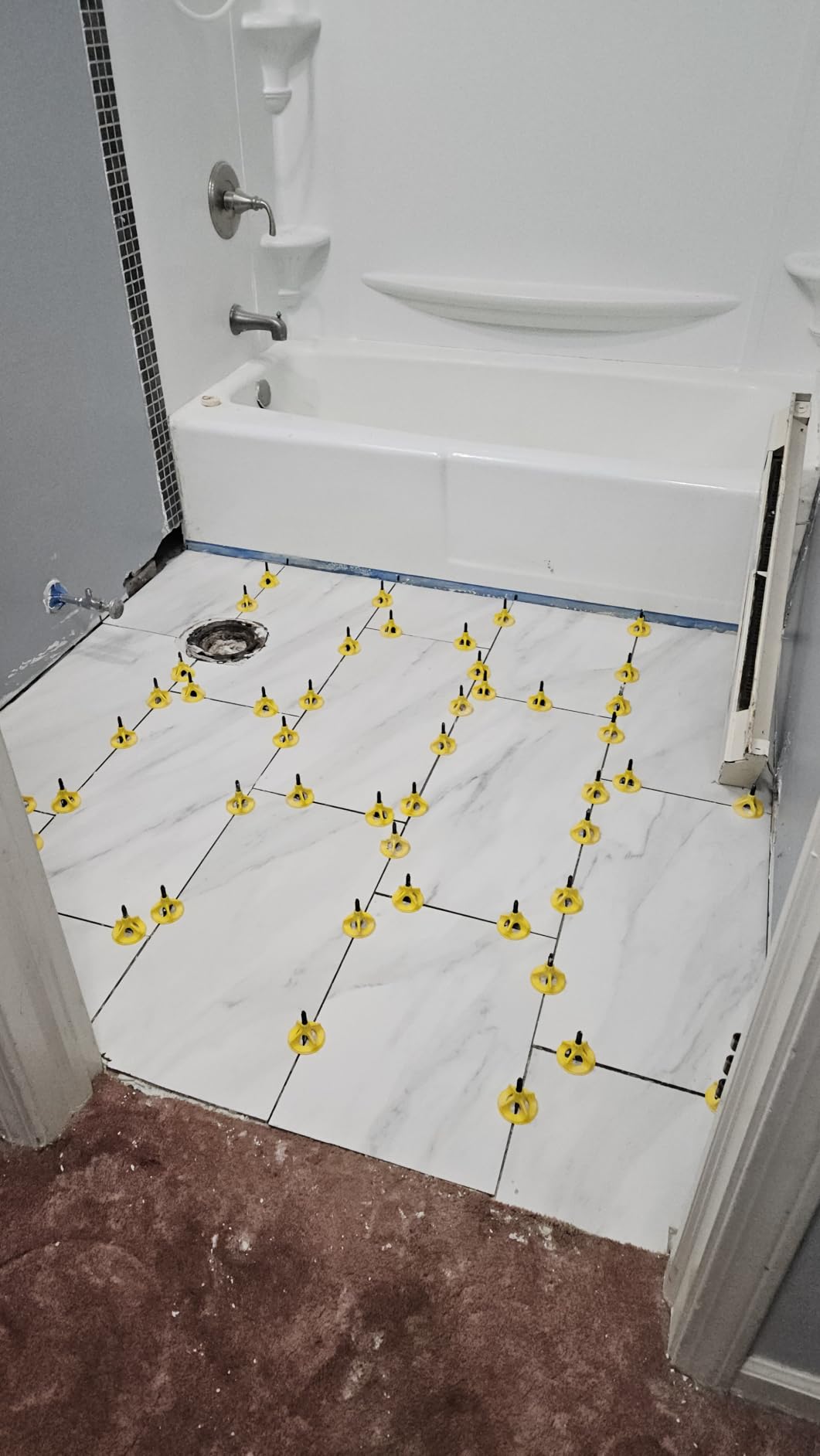 Tile Leveling System 1/8 - Flooring tools & Tile spacers - Complete starter Kit, 250 Breakaway Spacers & 100 Reusable Caps - For Professionals & DIY Projects - Free Ebook included customer photo 2