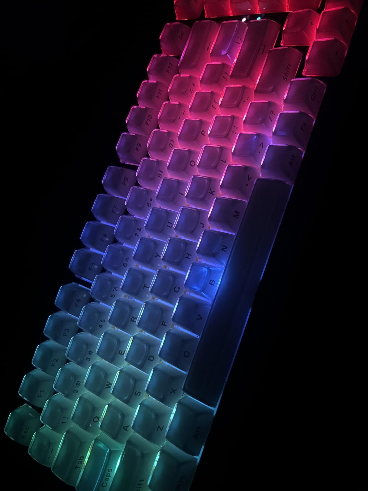Womier Keycaps - Lusterfly Jelly Keycaps White 60 65 75 100 Percent, Side Printed Elegant Crystal Key caps, Custom 113 Keys OEM Profile for 61/68/84/87/98/100 Cherry Gateron MX Mechanical, White customer photo 1