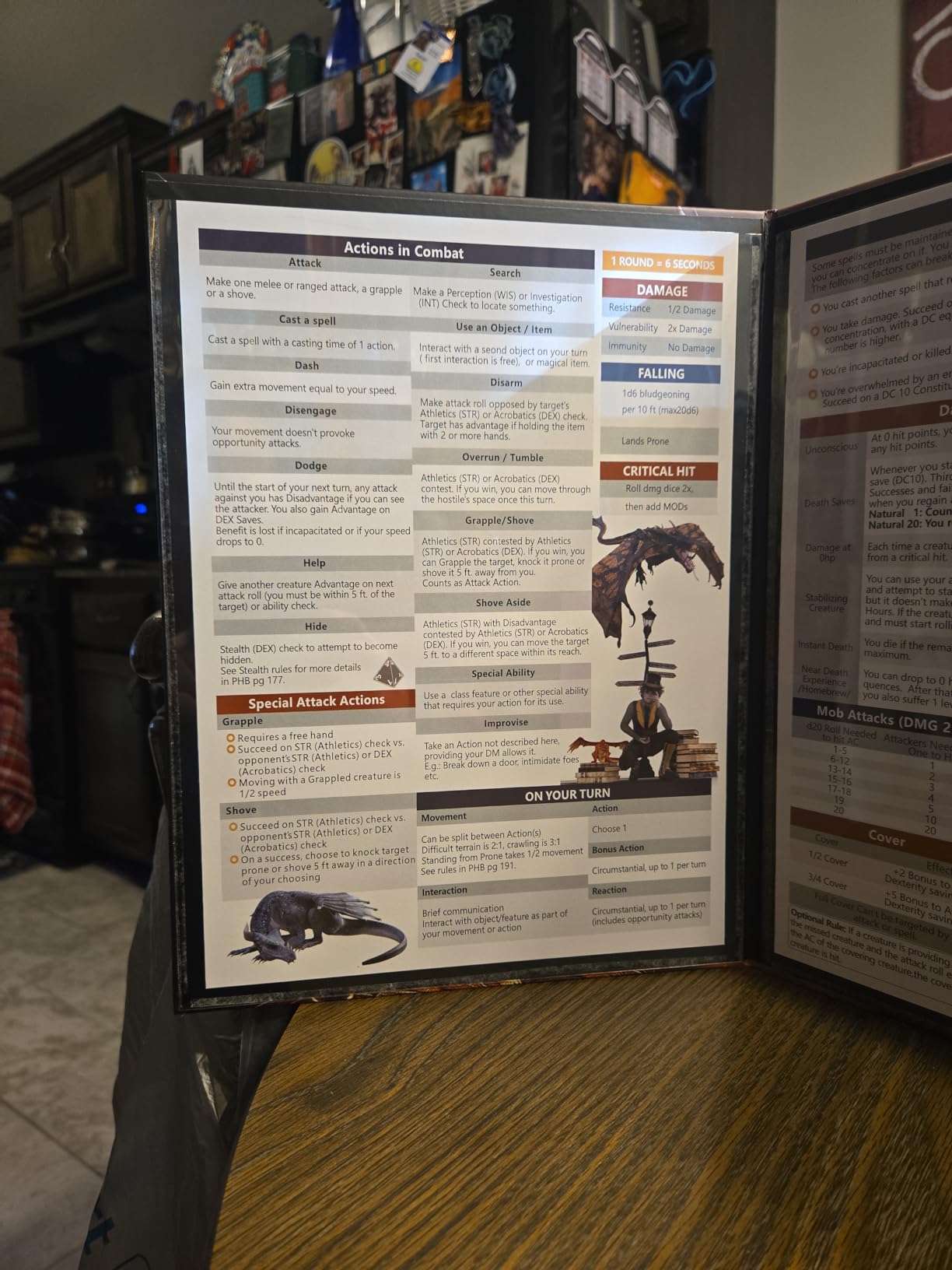 Haxtec DND DM Screen, Master Screen with Inserts Compatible with Dungeons and Dragons Board Game Masters, TTRPG Accessories DND Gifts for DM Dungeons Masters, DND Starter Set customer photo 2