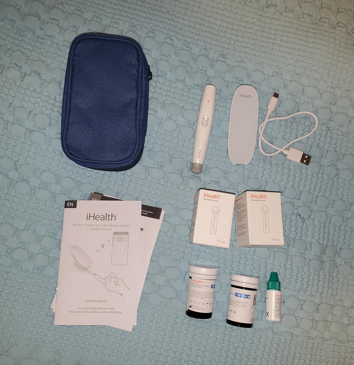 iHealth Gluco+ Wireless Smart Blood Glucose Monitor Kit with Free App, 100 Glucometer Strips, 100 Lancets, 1 Blood Sugar Monitor, 1 Lancing Device, Portable Diabetes Testing Kit for Home Use customer photo 2