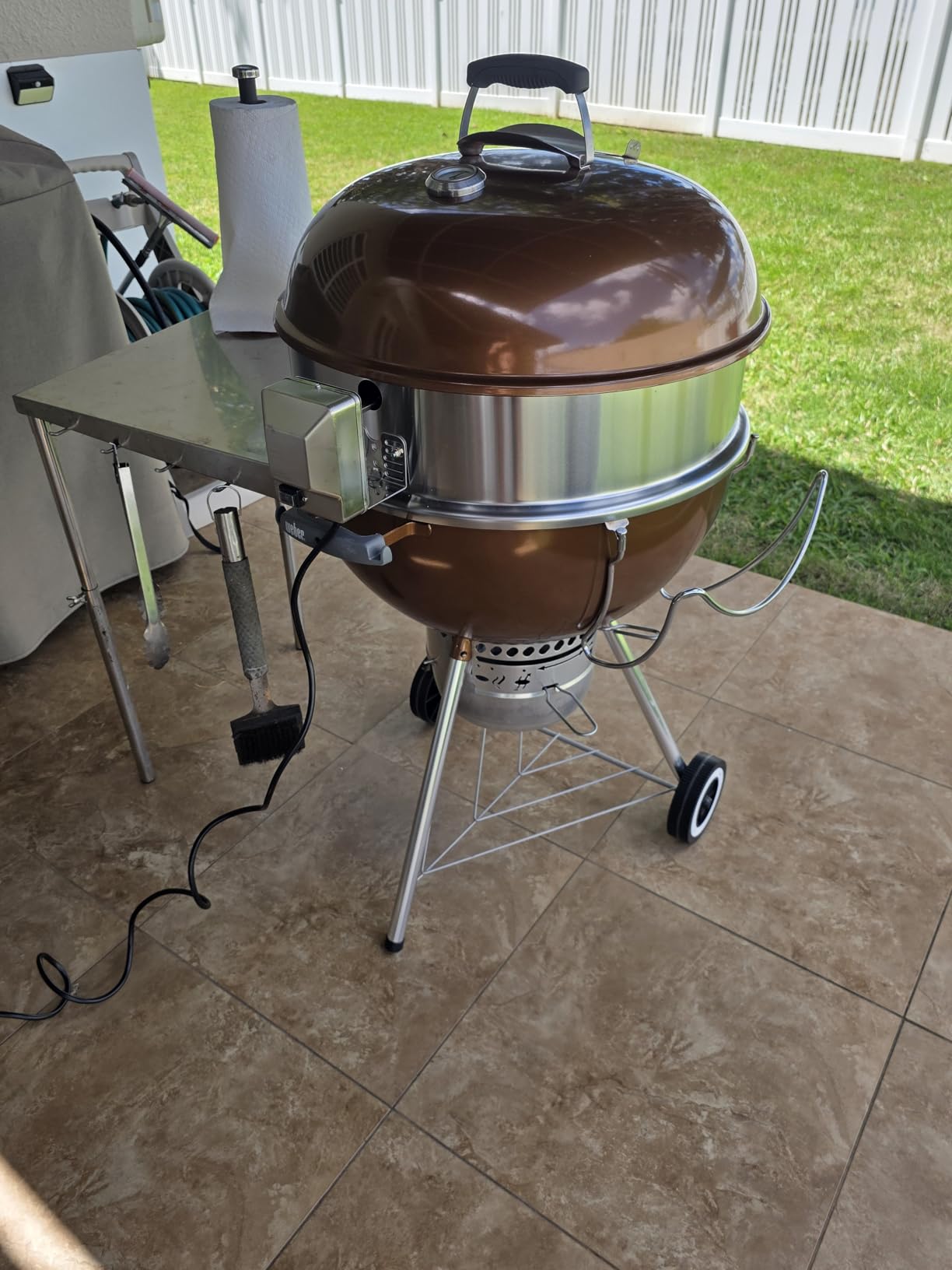 Skyflame Charkettle Rotisserie Ring Kit for Weber 22-Inch Kettle Charcoal and Other Similar Size Grills, Black Coated Steel BBQ Grill Rotisserie Kit Replacement for Weber 2290 customer photo 1