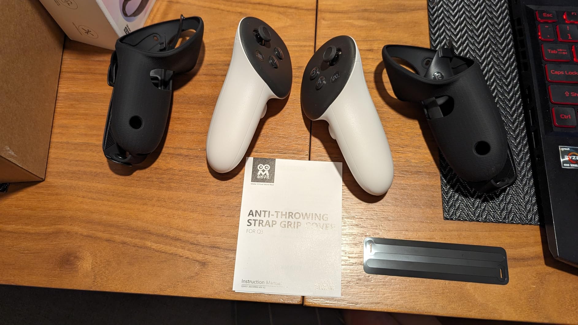 AMVR Upgraded Controller Grips Cover Compatible with Meta/Oculus Quest 3S/Quest 3 Accessories, with Battery Opening Cover and Knuckle Straps Protector customer photo 2