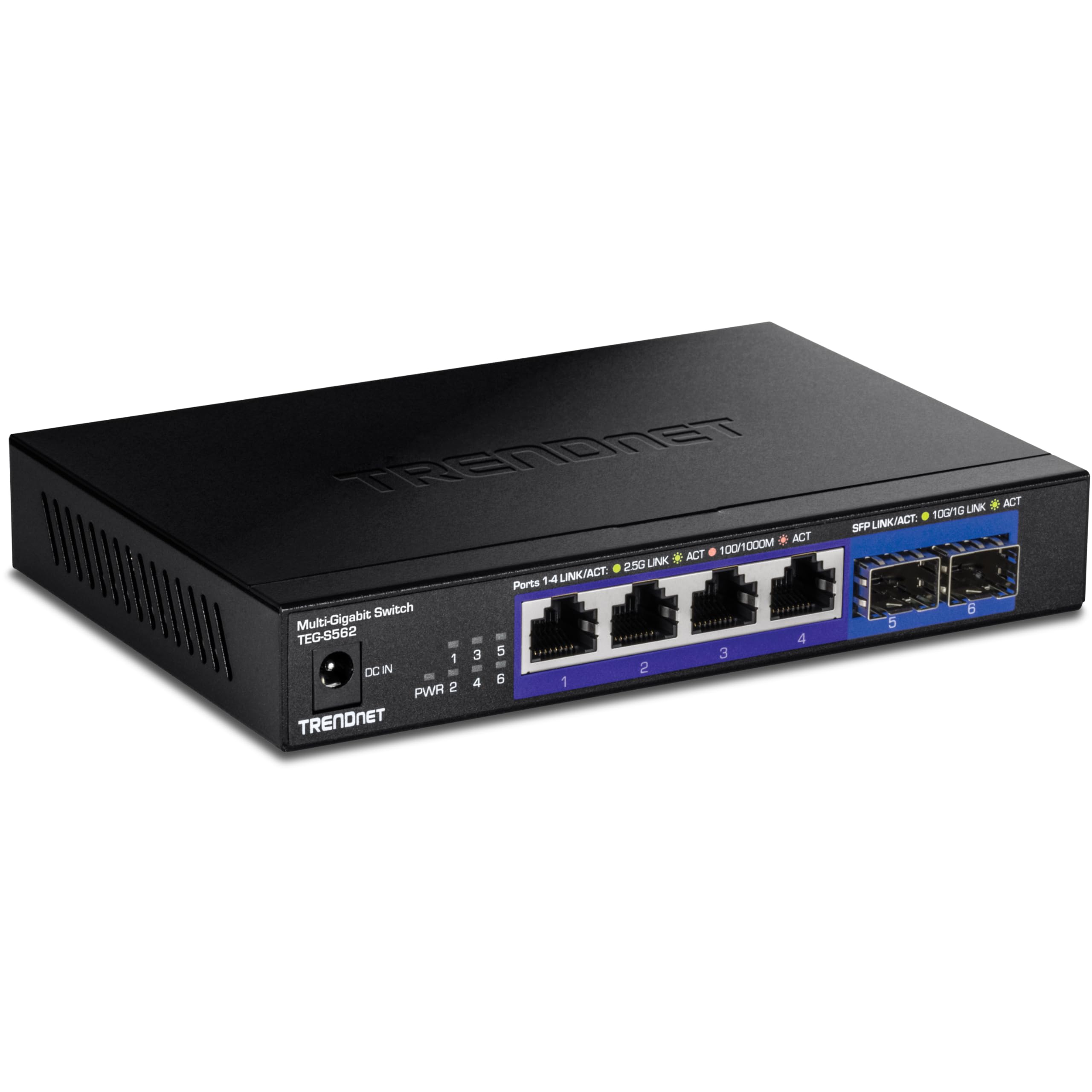 TRENDnet 6-Port Unmanaged Multi-Gig Switch, 4 x 2.5GBASE-T Ports, 2 x 10G SFP+ Ports Fanless, Compact Desktop Design, Metal Housing, Network Ethernet Switch, Lifetime Protection, Black, TEG-S562 customer photo 1