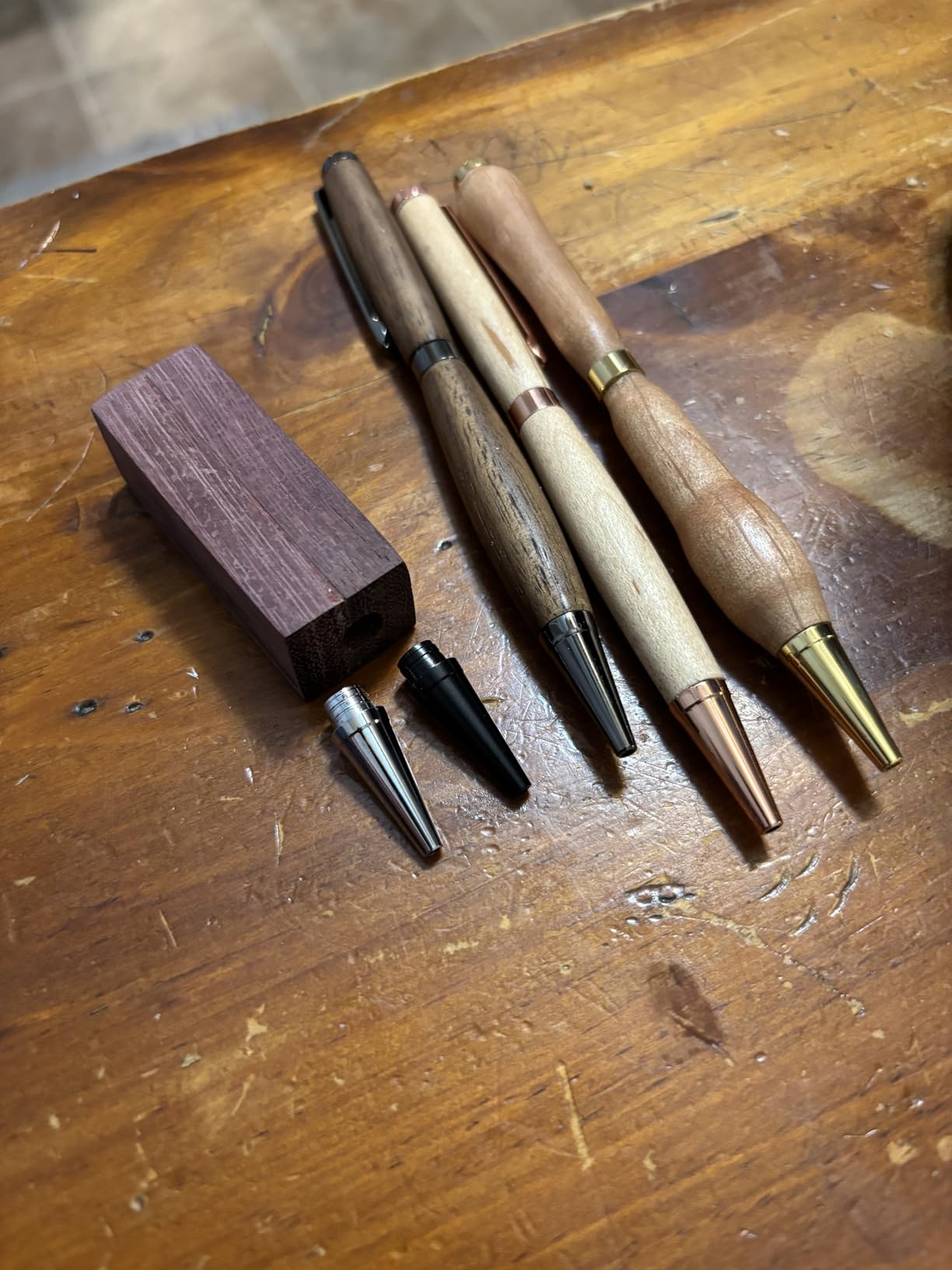 Colarr 20 Pcs 7mm Slimline Pen Kit with Refill Wood Turning Twist Pen Kit Lathe Turning Supplies for DIY Copper Making Friend Teacher Students Gifts customer photo 1