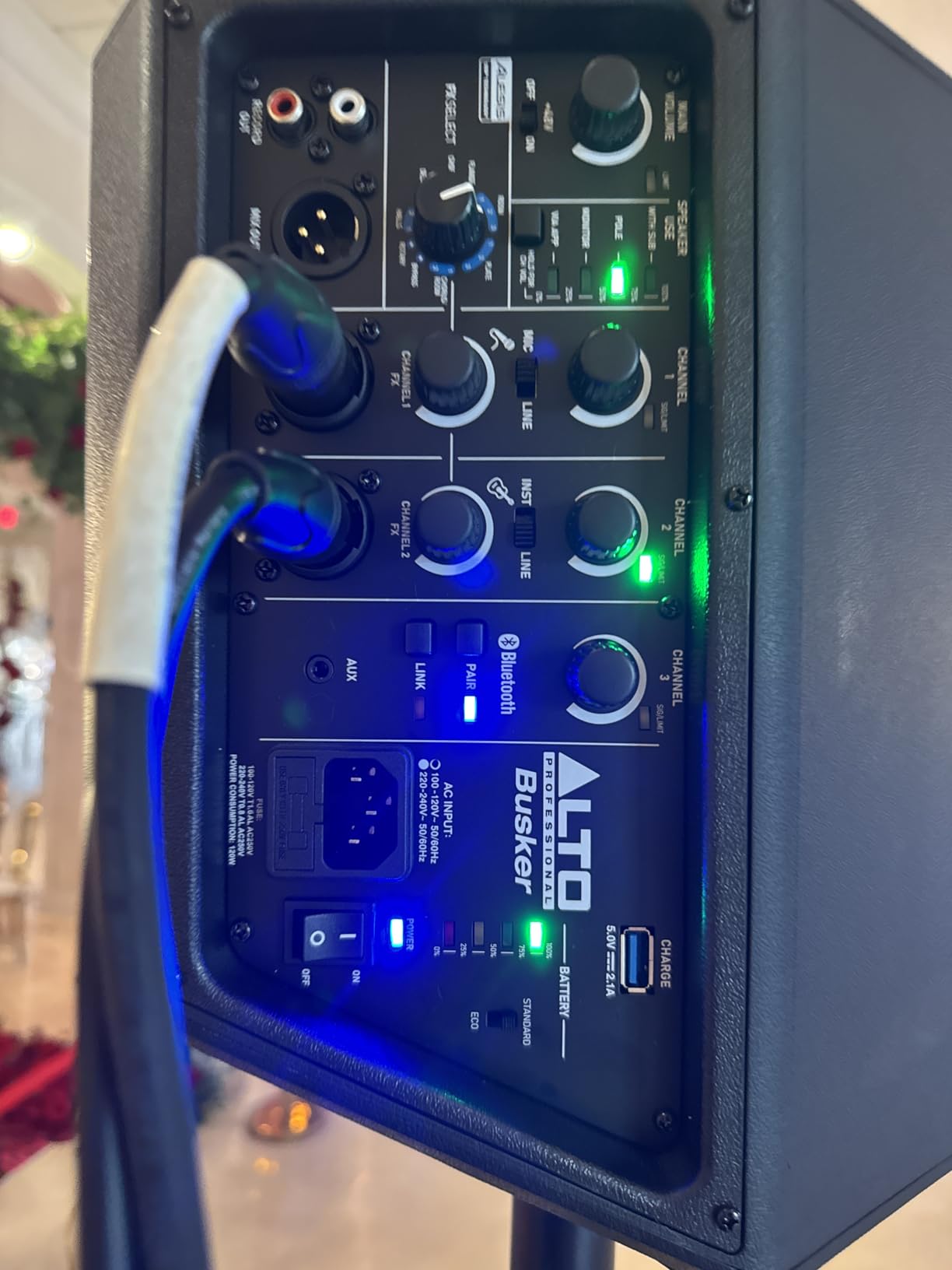ALTO Busker 200W Portable PA Speaker System with Rechargeable Battery, Bluetooth, 3-Channel Mixer, Alesis FX, App Control, USB Charging customer photo 1