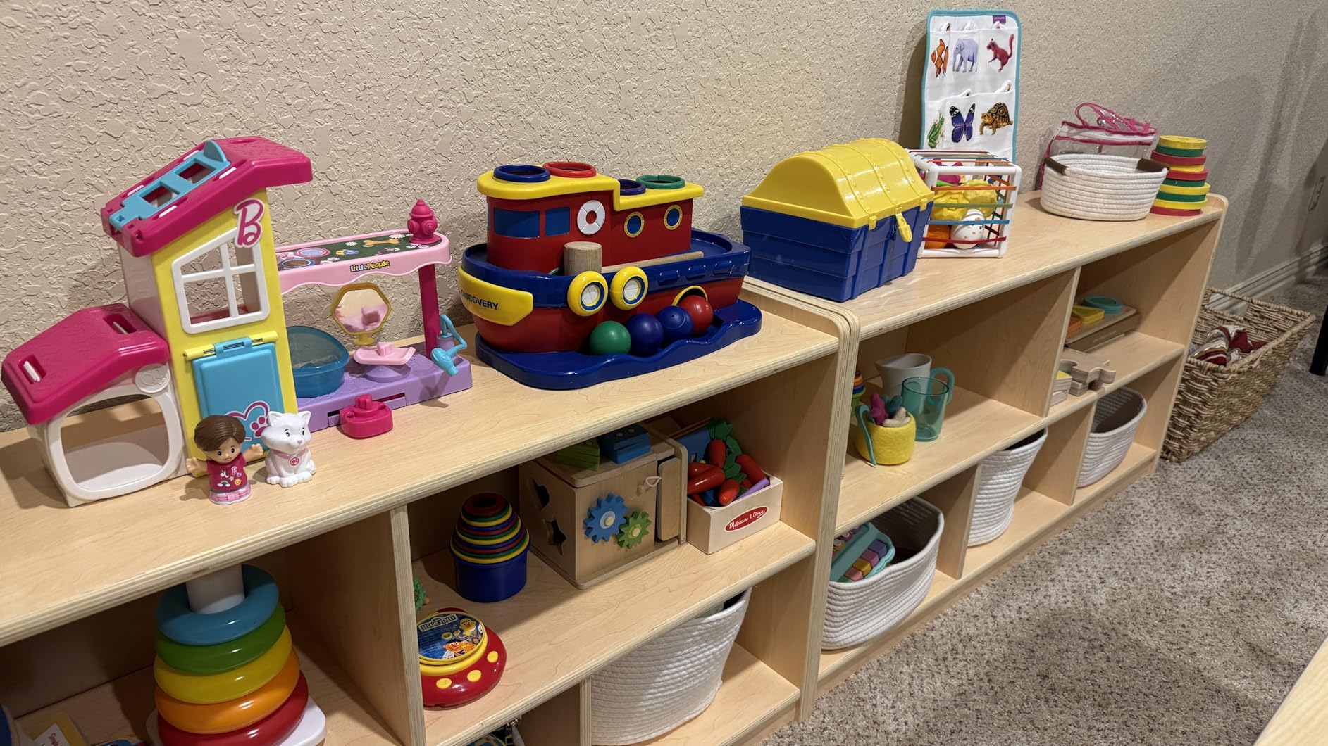 OOOK Montessori Shelf 5-Section Wooden Storage Cabinet, 2-Shelf Toy Organizers and Storage, Kids Classroom Organizer, Playroom, Daycare and Preschool customer photo 2
