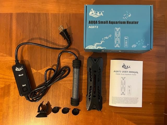 AQQA Small Aquarium Heater,Submersible Fish Tank Heater Adjustable Temperature,Mini Short Dual-use Fish Heater with LED Digital Display Thermostat,Saltwater Freshwater 250W customer photo 2