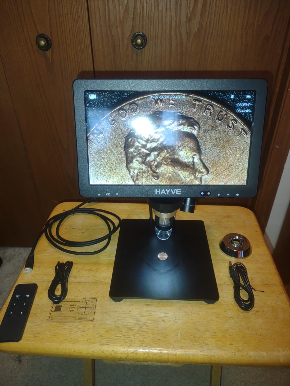 Hayve DM12 10.1'' HDMI Digital Microscope, 2000X Coin Microscope with IPS Screen, 20MP Soldering Microscopes for Electronics with 10.4'' Longer Stand,Compatible with PC/TV,32GB customer photo 2