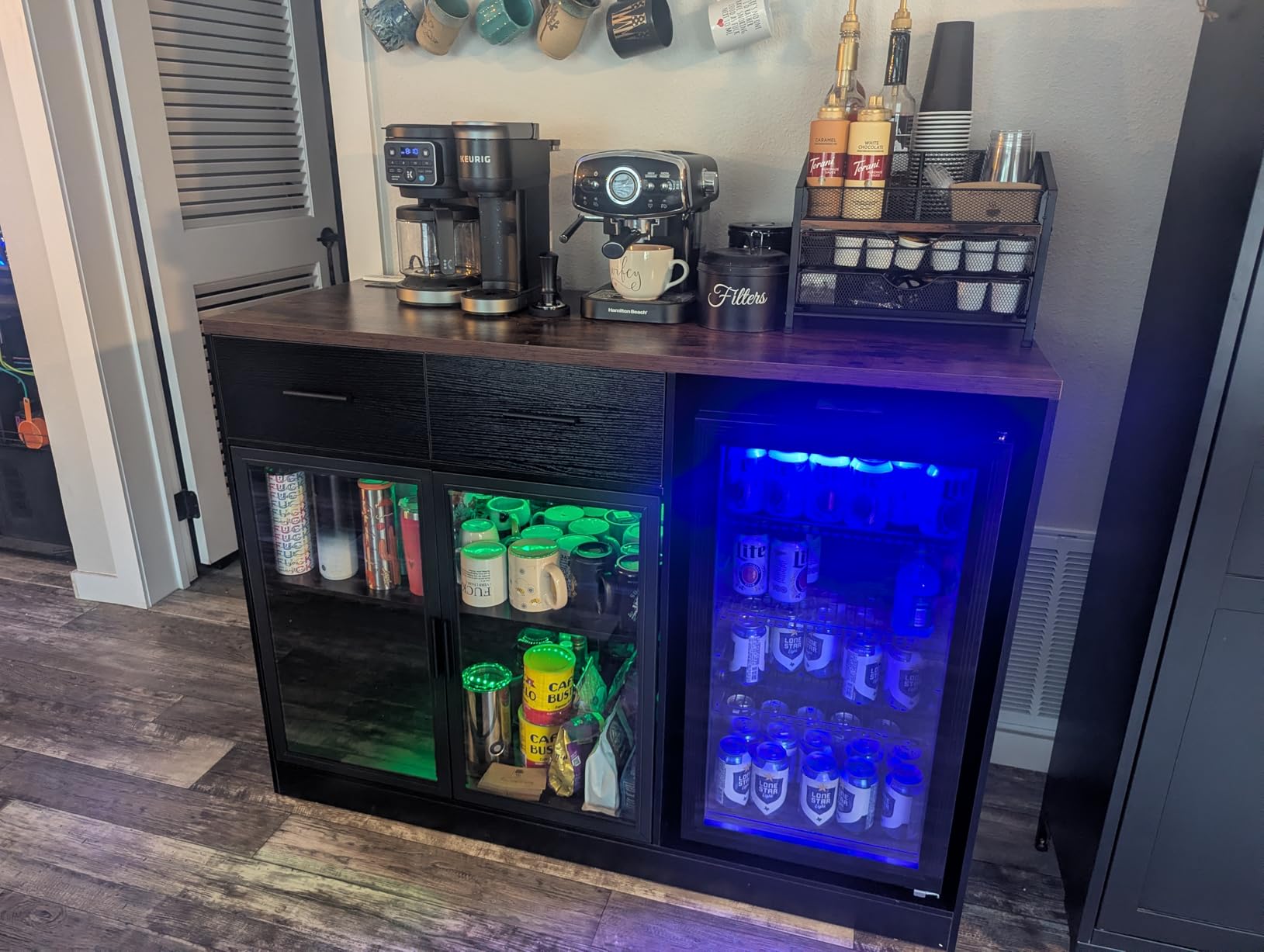 Manastin Beverage Refrigerator Cooler-130 Cans Freestanding Mini Fridge Cooler with Glass Door, 3.2 Cu.Ft customer photo 2