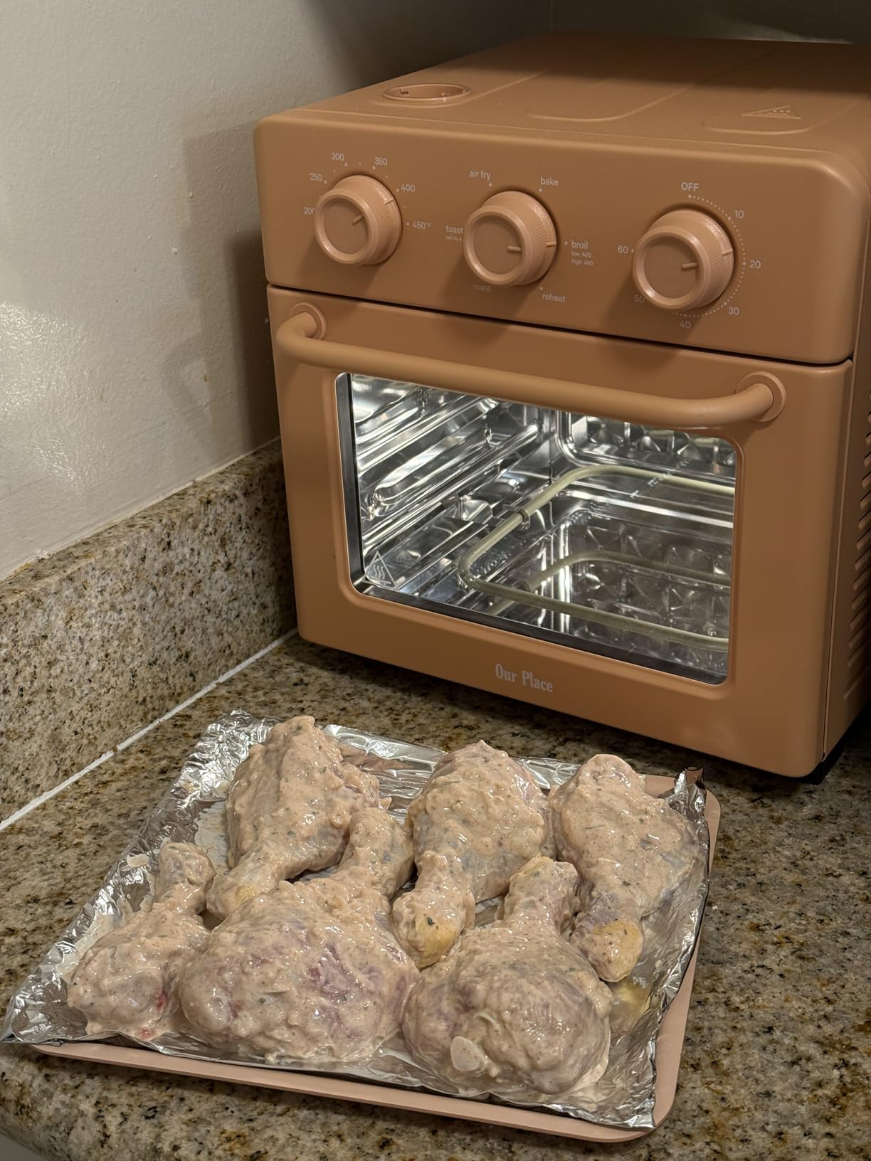Our Place Wonder Oven | 6-in-1 Stainless Steel Air Fryer Toaster Oven Combo with Basket, Rack, Pan & Tray | Compact 13 QT Countertop Capacity - Toast, Roast, Bake, Reheat, Broil & Steam | Charcoal customer photo 2