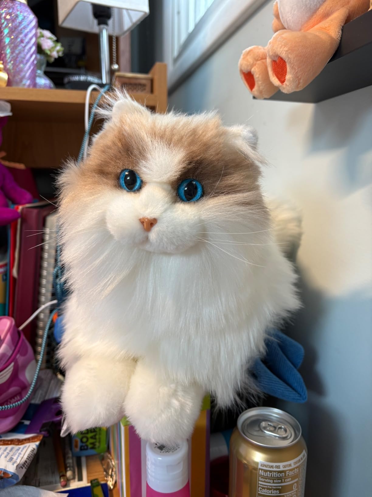 Chongker Interactive Robot Cat, Plush Stuffed Animal Toys, Bionic Motion, Purr and Heartbeat Sound, Lifelike Cat Companion for Children and the Elderly customer photo 2