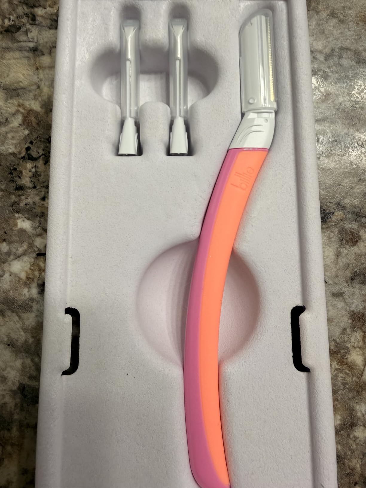 Billie - Dermaplane Starter Kit - Reusable Handle + 3 Refill Blades - Remove Facial Hair + Perfectly Shape Brows - Dermatologist-Approved - Malibu customer photo 1