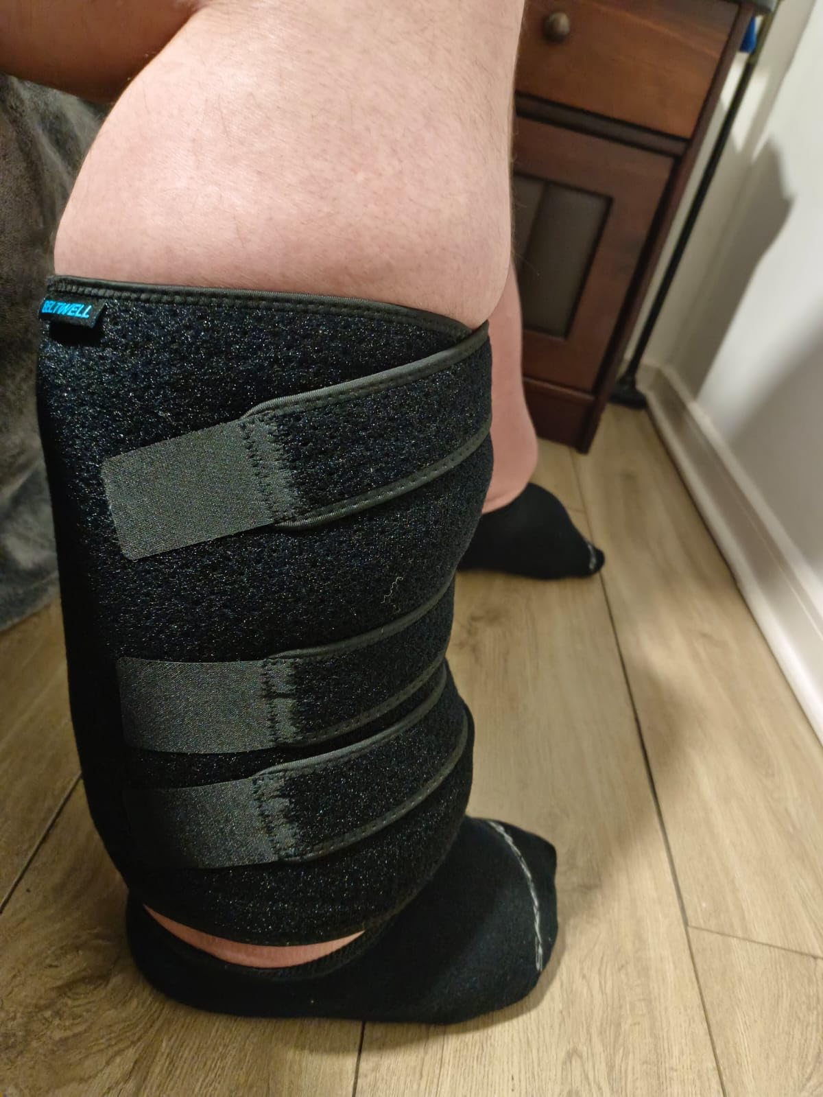 Beltwell Lymphedema Compression Calf Wrap - Adjustable Calf Brace Sleeve for Men & Women, Swelling, Edema, Varicose Veins & Circulation Support - Pain Relief customer photo 2