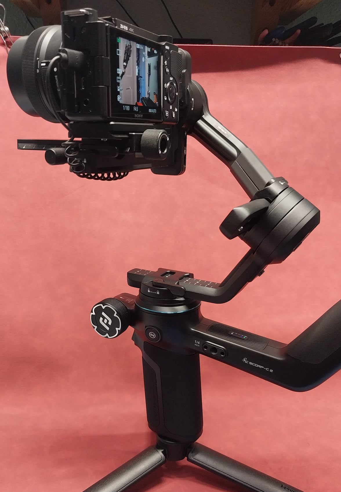 SCORP C2 AI Tracking Gimbal Stabilizer for Camera, for Mirrorless Vlogging Camera Sony/Canon/Panasonic/Nikon/Fujifilm, Native Vertical Shooting, Max 7.72lb, Bluetooth/TypeC Connect, Gesture Control customer photo 2