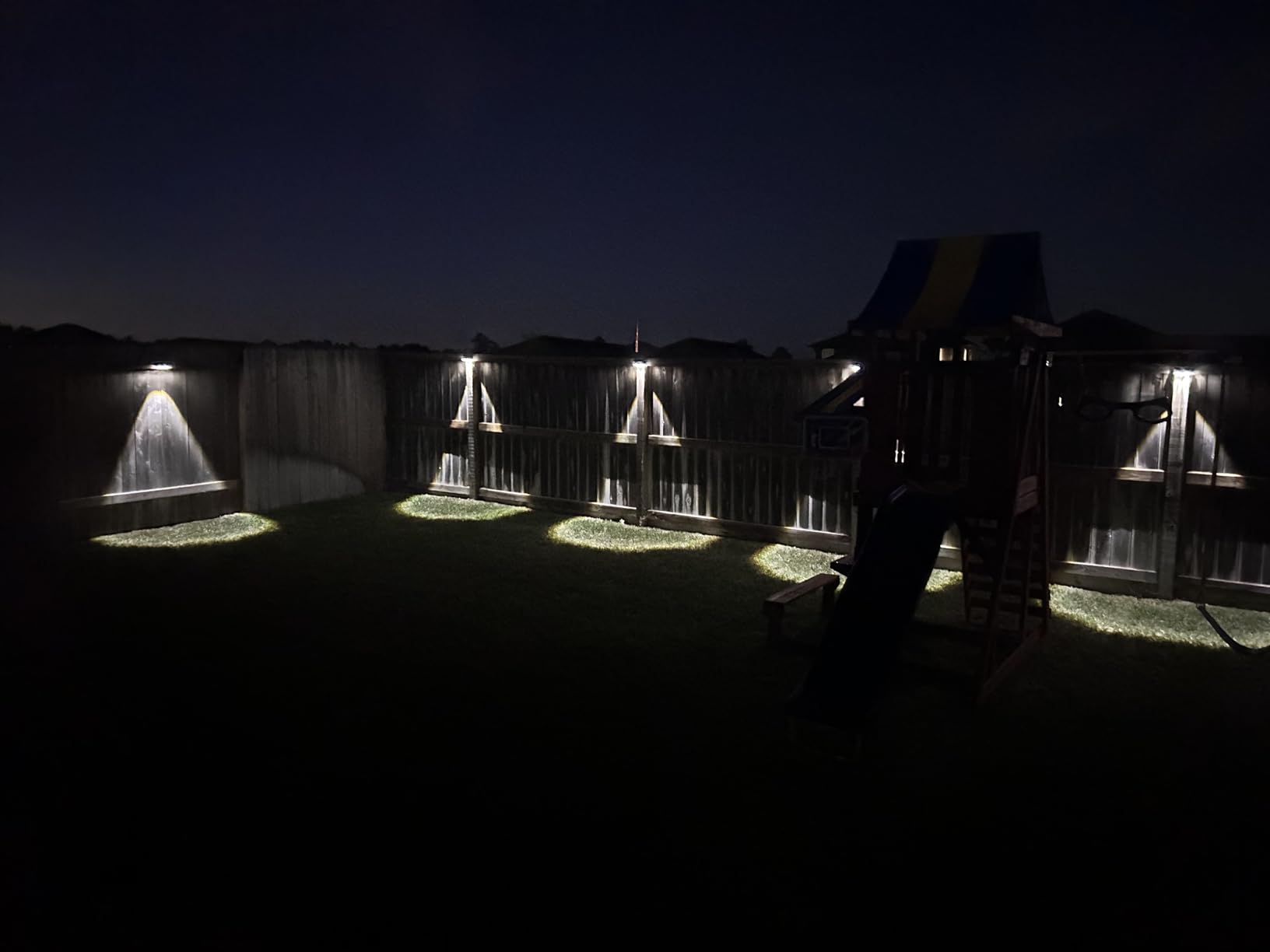 Solar Fence Lights Outdoor - 2700/4000/6000K 3 Mode, 8 Pack Solar Fence Lights Outdoor Waterproof LED, Fence Light Solar Powered for Outside, Backyard, Railing, Step, Patio customer photo 2