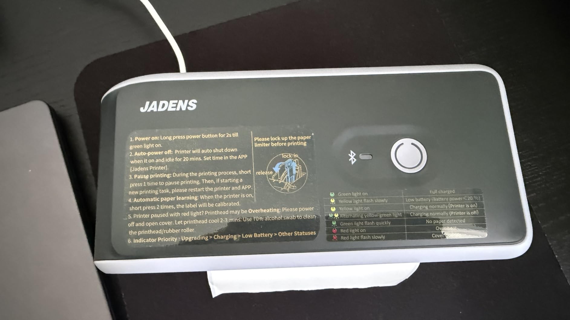 JADENS Bluetooth Thermal Label Printer, Wireless Label Printer with Built-in Paper Bin, Compatible with iOS, Android, Windows, Mac, Chromebook, Widely Used for Etsy, Shopify, USPS customer photo 1