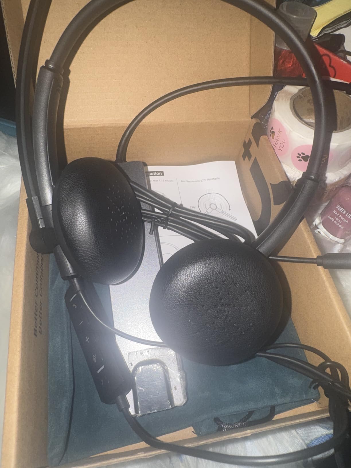 Wired Headset with Noise Canceling Mic & in-Line Control, Business Headset with Microphone for PC, USB Computer Headset for Work Call Center, Home Office, Online Classes, Teams, Zoom customer photo 1