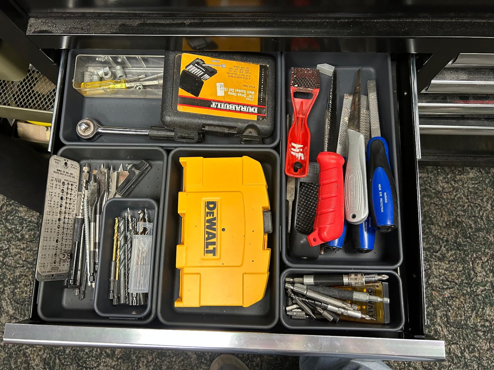 FLYVOLE Tool Box Organizer Tray, Toolbox Desk Drawer Organizer, Tool Box Tray, Toolbox Organization Storage for Rolling Tool Chest (60 PCS) customer photo 2