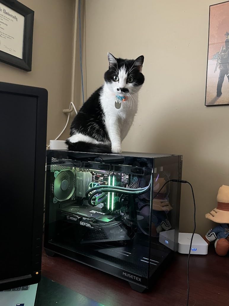 MUSETEX ATX PC Case, 3 x 120mm Fans Pre-Installed, 360MM RAD Support, 270MM RAD Support, 270° Full View Tempered Glass Gaming PC Case with Type-C, Mid Tower ATX Computer Case, Black, Y6 customer photo 2