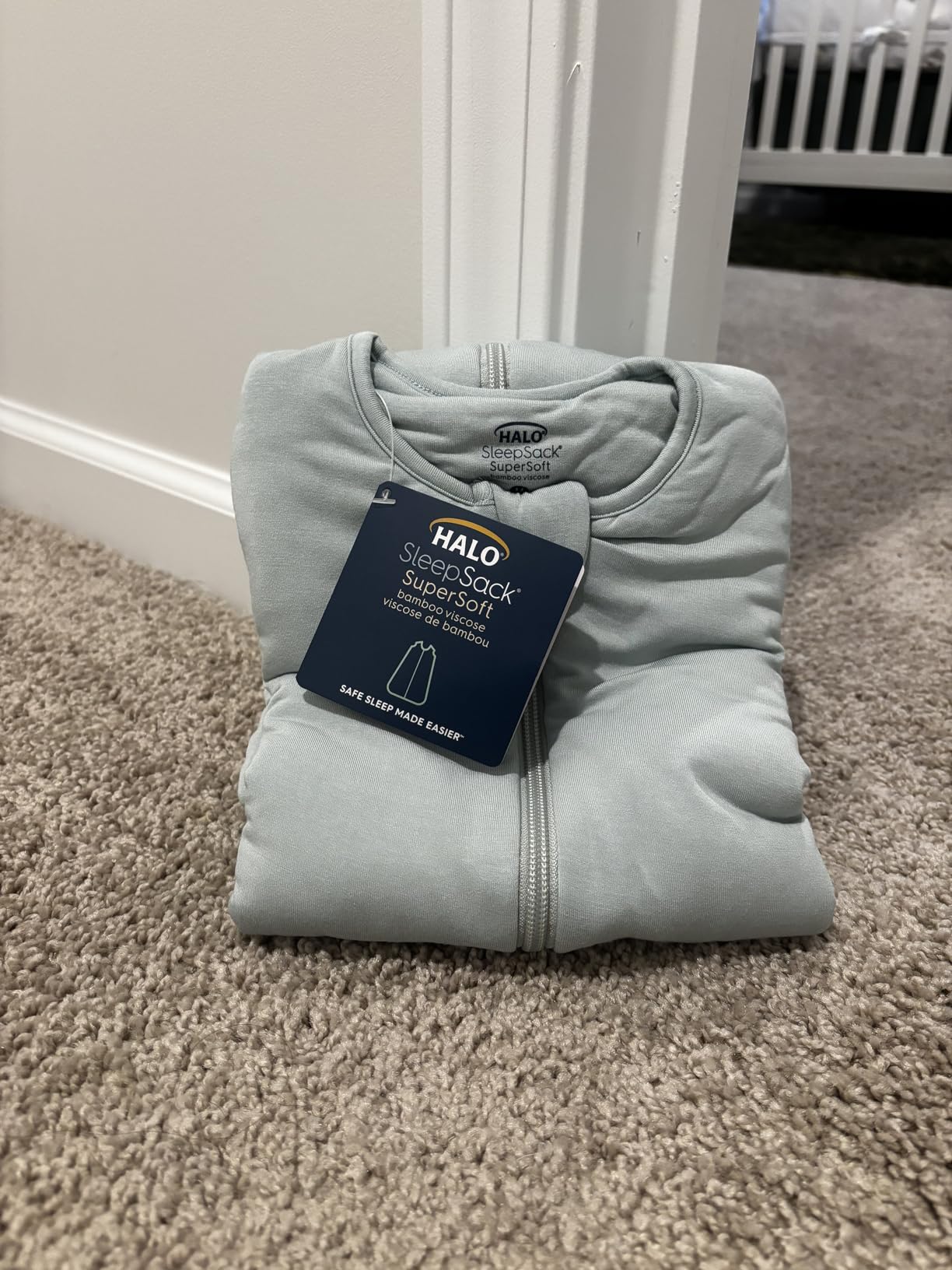 HALO Sleepsack Supersoft Wearable Blanket, Viscose Made from Bamboo, Sleeping Bag for Babies, 1.5 TOG, 6 - 12 Months, Medium, Calm Sage customer photo 2