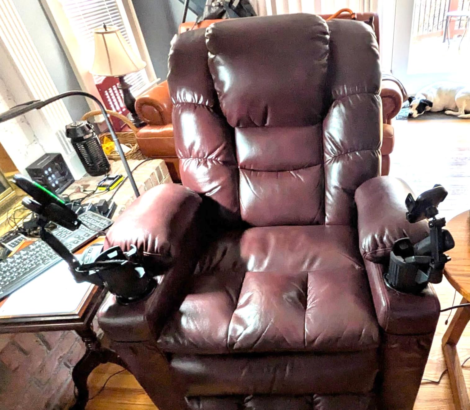 MCombo Large Triple Motor Power Lift Recliner Chair with Massage and Dual Heating, Adjustable Headrest for Tall Elderly People, Faux Leather 7634 customer photo 1