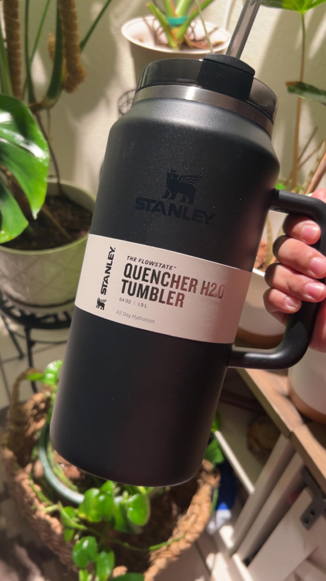 STANLEY Quencher H2.0 Tumbler with Handle & Straw 64 oz | Flowstate 3-Position Lid | Large Capacity for Travel & Sports | Insulated Stainless Steel Cup | BPA-Free | Stone customer photo 1