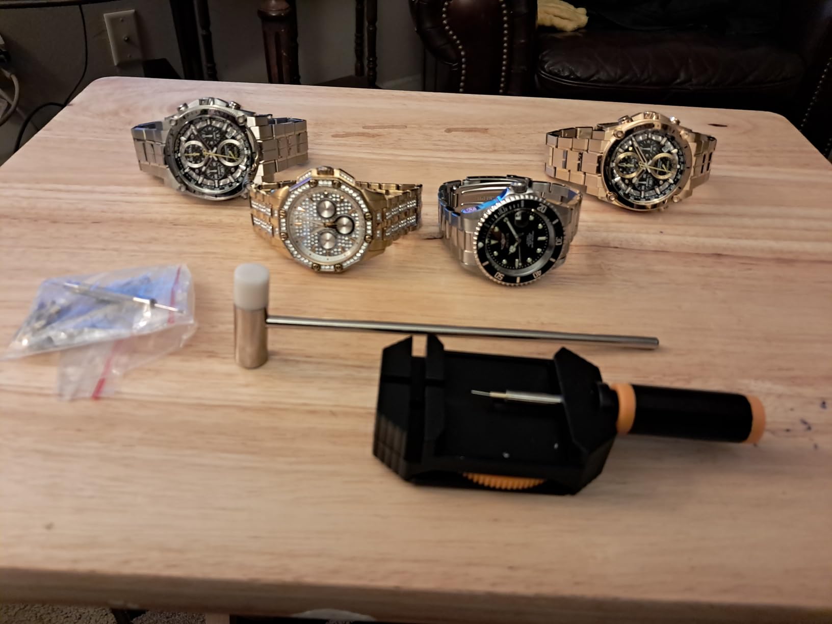 JOREST Watch Link Removal Kit, Resizing Tool for Bracelet Adjustment & Replacement, Pin Remover for Sizing Strap, Watch Adjuster, Hammer for Watch Repair, Adjust Band, with User Manual, Punches customer photo 2