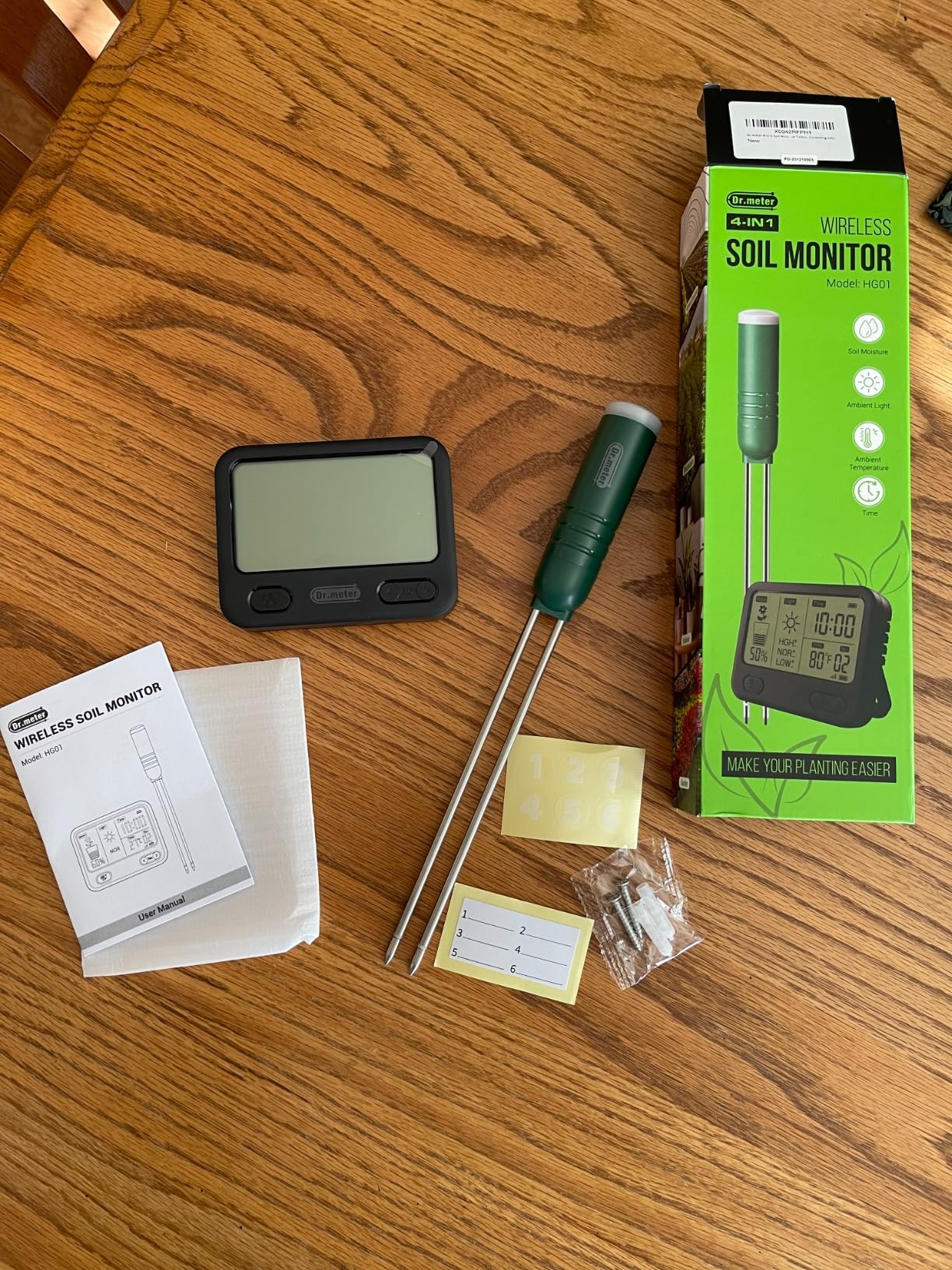 4-in-1 Soil Moisture Meter, 300ft Wireless Soil Tester Sensor, Temperature/Light/Time/Soil Hygrometer Monitor with Digital LCD Display for Indoor Outdoor Plants, Garden, Lawn, Gardening Gifts customer photo 2