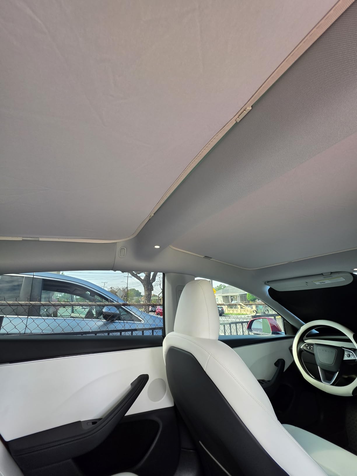 Wigoo Tesla Model Y Sunshade Roof [Never Sag, Nano Ice-Crystal Coatings] 3-Gen Heat Insulation Glass Roof Sun Shade, Accessories for Tesla Model Y 2020~2025, Tesla Interior Gray customer photo 2
