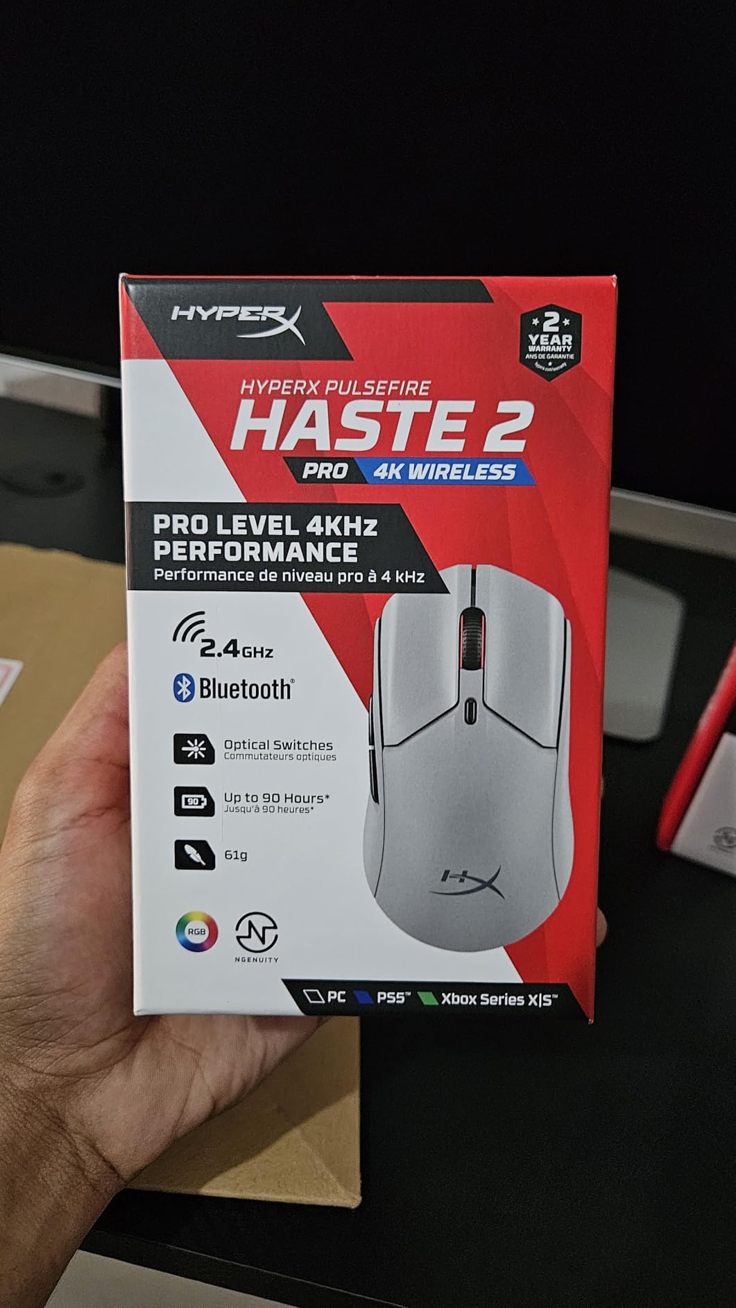 HyperX Pulsefire Haste 2 Mini - Wireless Gaming Mouse for PC Compact Lightweight Bluetooth 2.4GHz Black customer photo 1
