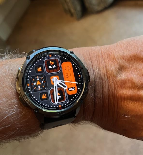 AMAZTIM GPS Smart Watch for Men, 6 Satellite Positioning, Compass, Stainless Steel Body, 50M Waterproof, 470mAh Extra-Large Battery, Answer/Make Call, 1.43