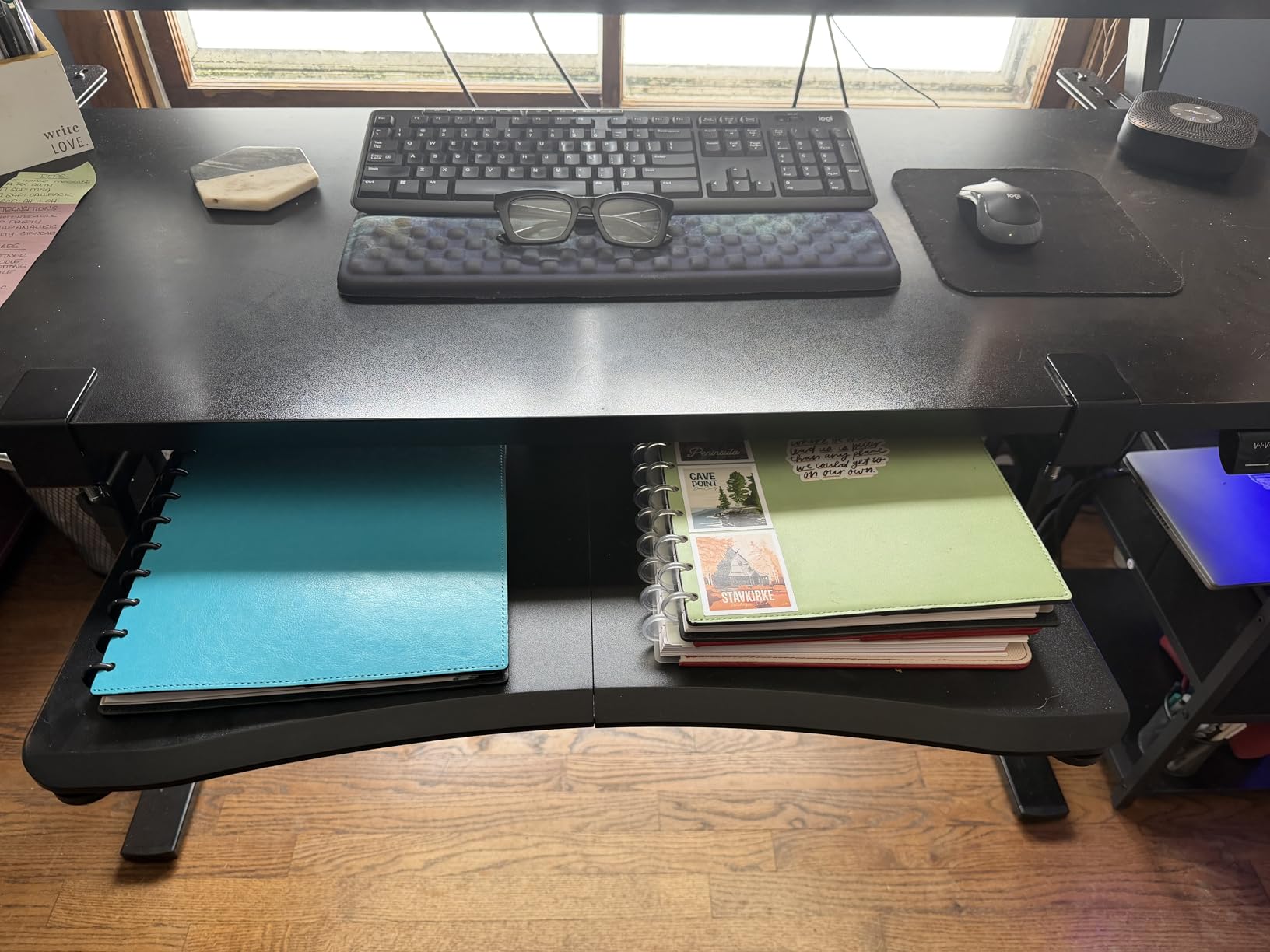 suptek Keyboard Tray Under Desk Pull Out with C Clamp Mount, Computer Keyboard & Mouse Tray, 25.6 (30 Including Clamps) x 11.8 inch Slide-Out Platform Computer Drawer for Typing, Light Wood, DSF1QM customer photo 1
