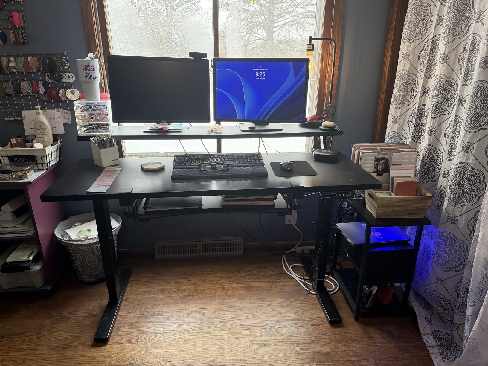 suptek Keyboard Tray Under Desk Pull Out with C Clamp Mount, Computer Keyboard & Mouse Tray, 25.6 (30 Including Clamps) x 11.8 inch Slide-Out Platform Computer Drawer for Typing, Light Wood, DSF1QM customer photo 2