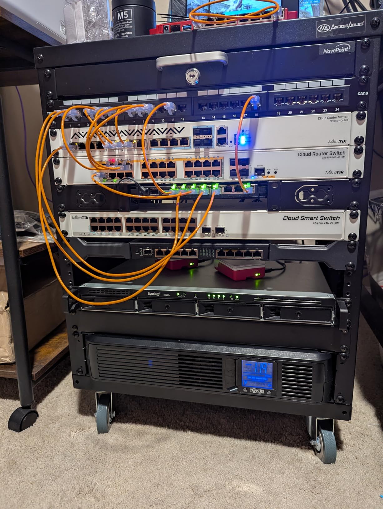 AxcessAbles 30U 19-Inch Rolling IT Server Rack 550LB Heavy Duty Open Frame with Removable Side Panels Large 3-Inch Wheels for Servers Networking and Audio-Video Equipment Includes 5mm and 6mm Screws customer photo 1