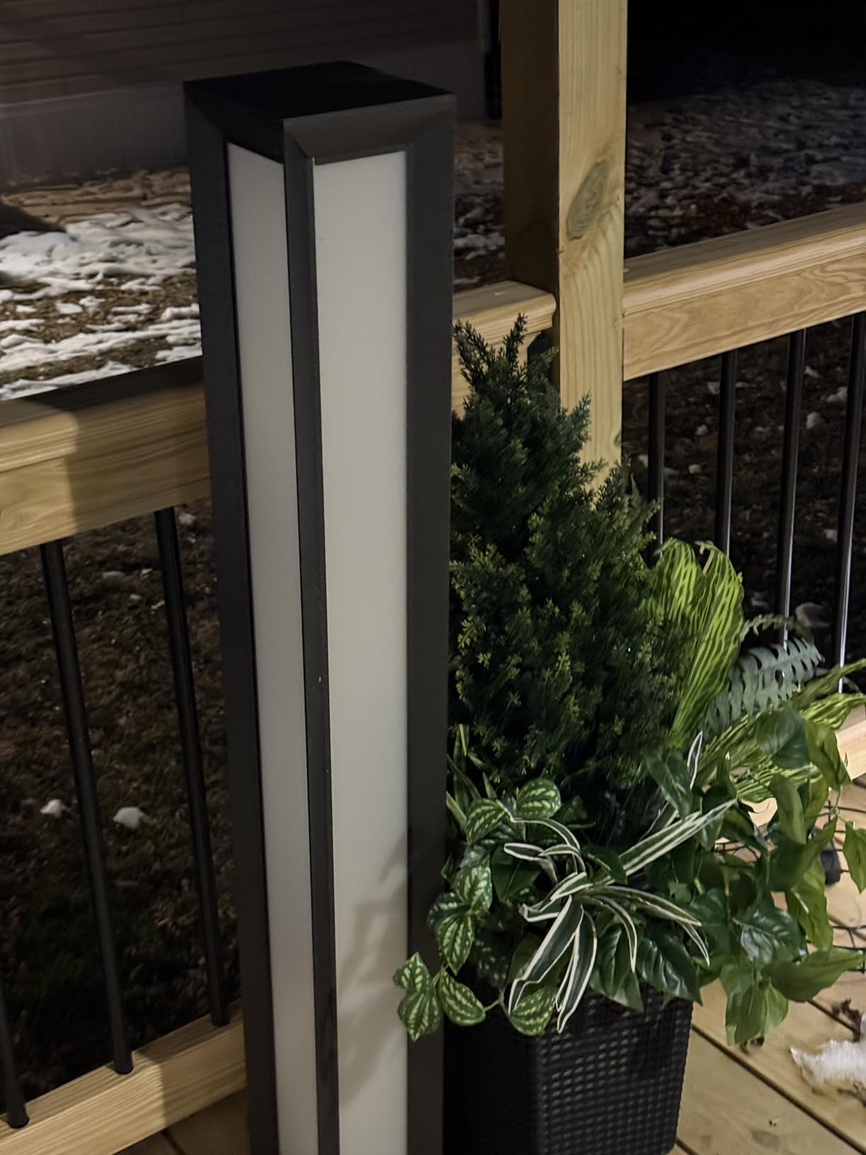 Outdoor Pathway Lights, 71 Inches Tall Bollard Light, 3000K Landscape Path Lighting, Large Mordern Led Bollards, IP65 Waterproof Pole Sidewalk Lights Wired for Driveway Walkway Garden Yard customer photo 1