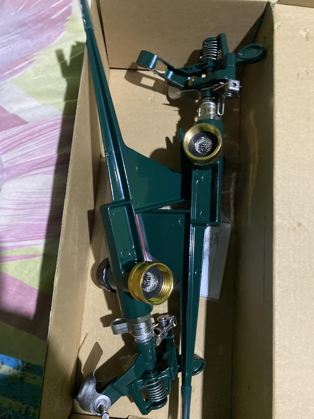 Biswing 2 Pack Impact Sprinkler Head on Metal Step Spike, Heavy Duty Zinc Alloy Lawn Sprinkler, Adjustable Coverage Nozzle on Sturdy Spike Base, 360 Degree Large Area Irrigation, Green customer photo 1