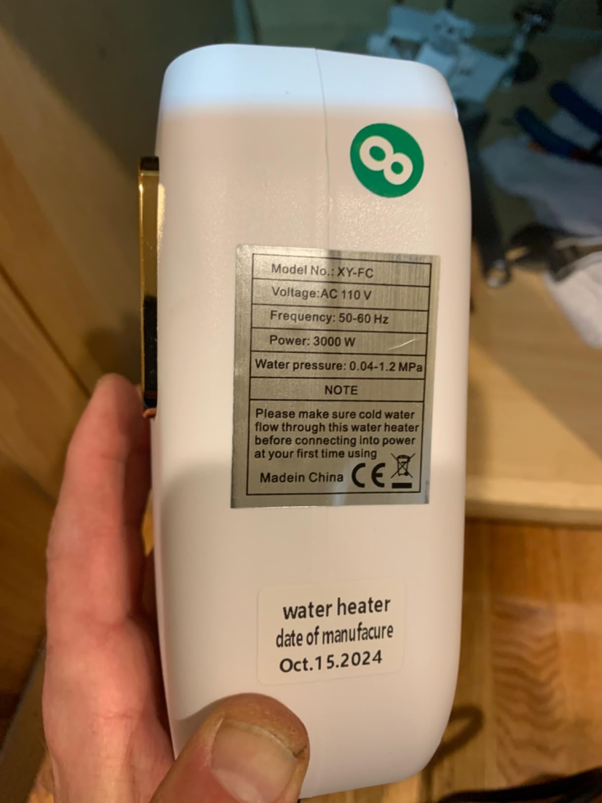 Tankless Water Heater Electric, Instant Hot Water Heater Under Sink, 3000W 110V On Demand Mini Water Heater for RV Kitchen Bathroom, White customer photo 1
