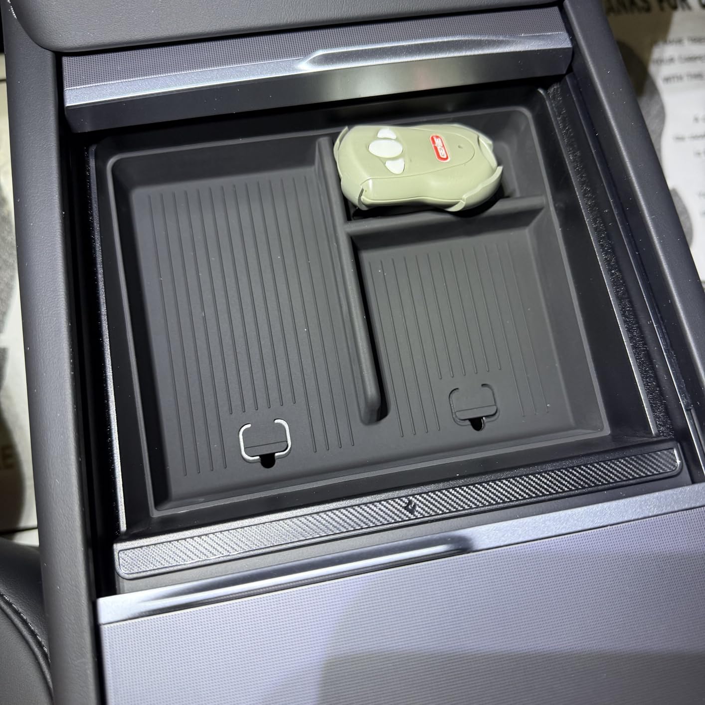 Spigen Non-Slide Center Console Organizer (Expanded Capacity) for Tesla Model Y Juniper (Only Premium & Performance 2025/26) and Model 3 Highland (Standard, Premium & Performance 2024/25/26) customer photo 2