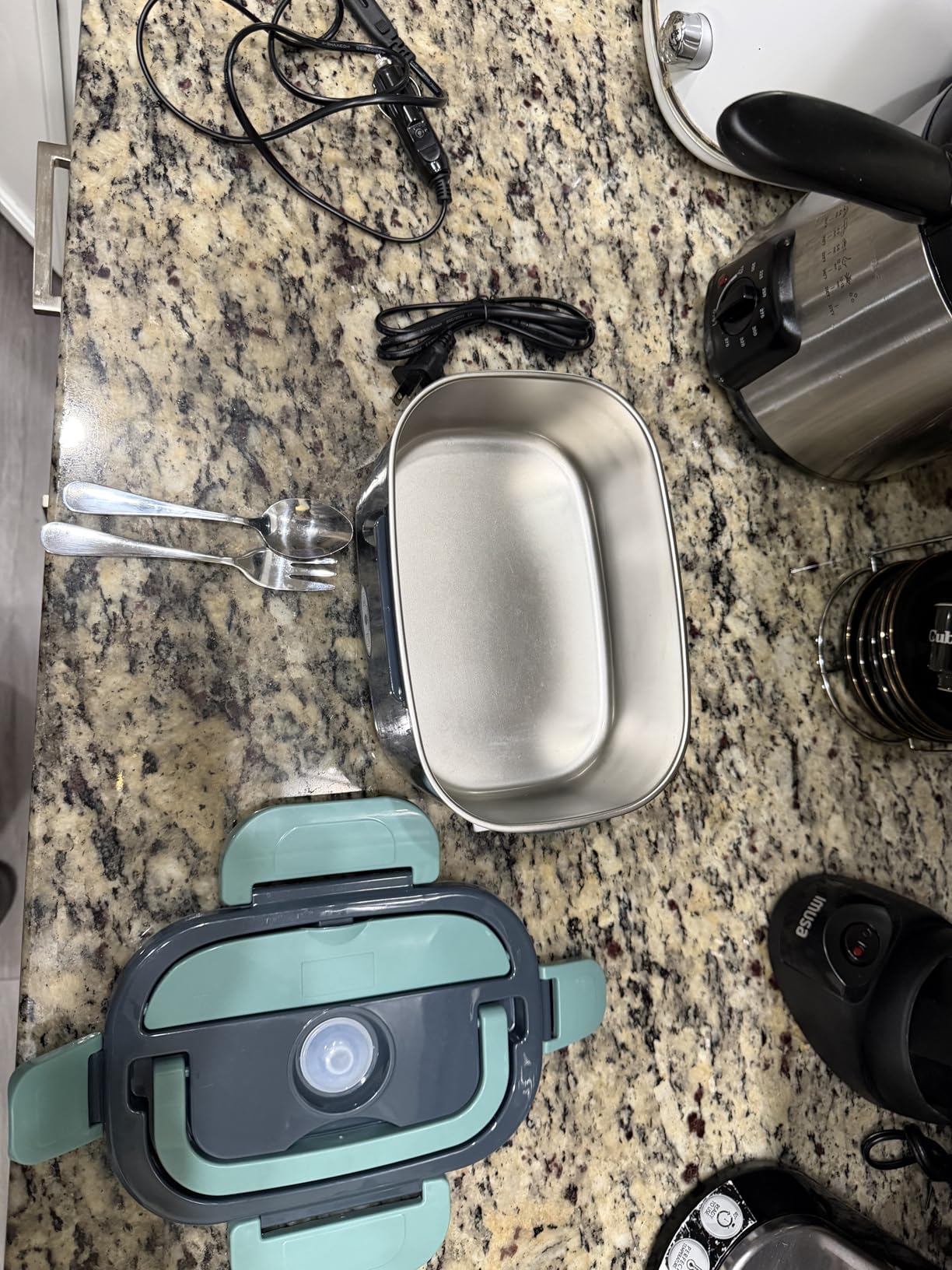 SOHIDA Electric Lunch Box Food Heater, 80W Portable Warmer for Car Truck Work with 304 Stainless Steel Container, 12V/24V/110V Green customer photo 1