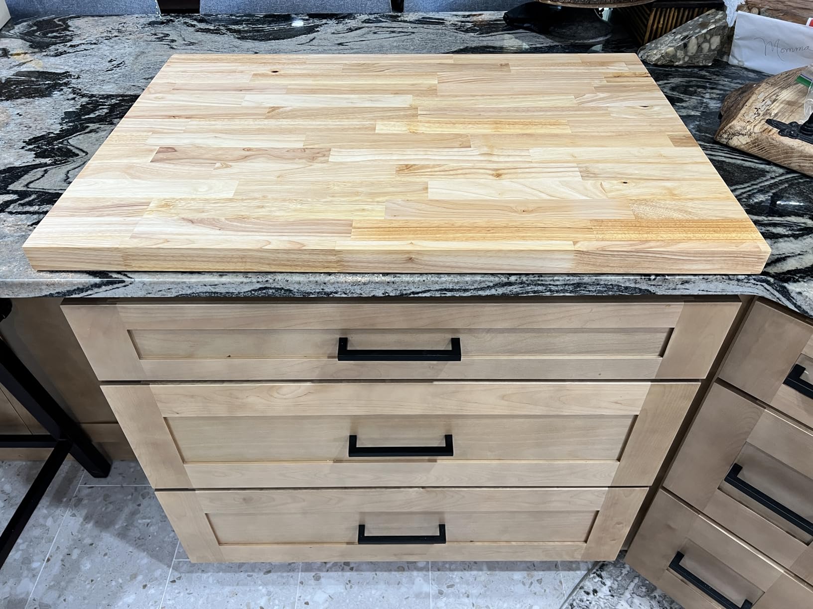 Bme Hevea Solid Wood Butcher Block Countertop, Wood Table Top, Butcher Block Desk Table Top for DIY Kitchen Island, Washer Dryer, or Workstation - Walnut - Finished - 60