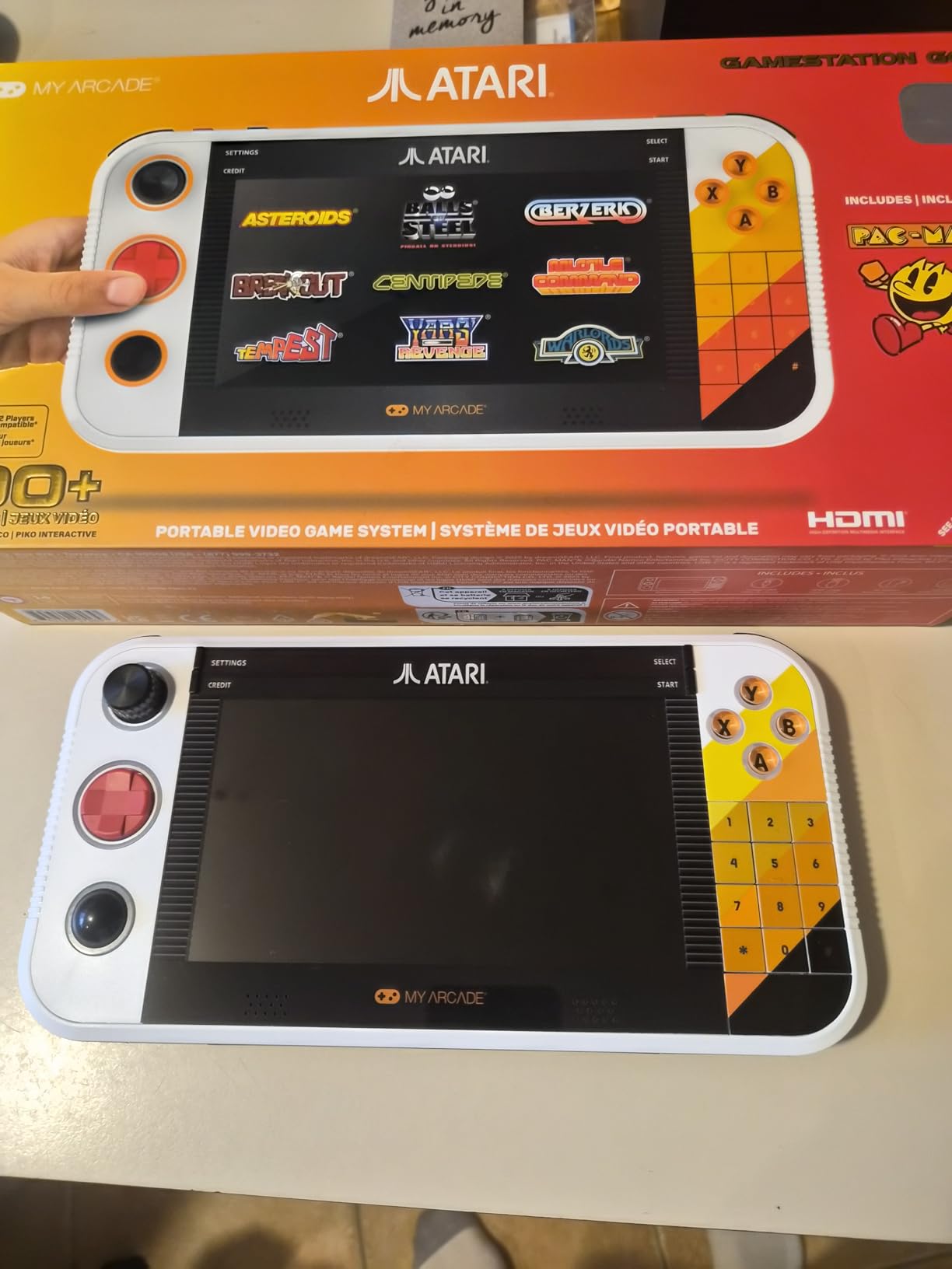 My Arcade Atari Gamestation Go: Rechargeable Battery, Over 200+ Preloaded Retro Video Games Including Pac-Man, Recharged, & Balls of Steel, Wi-Fi, Smartglow, 7 Inch Display customer photo 2