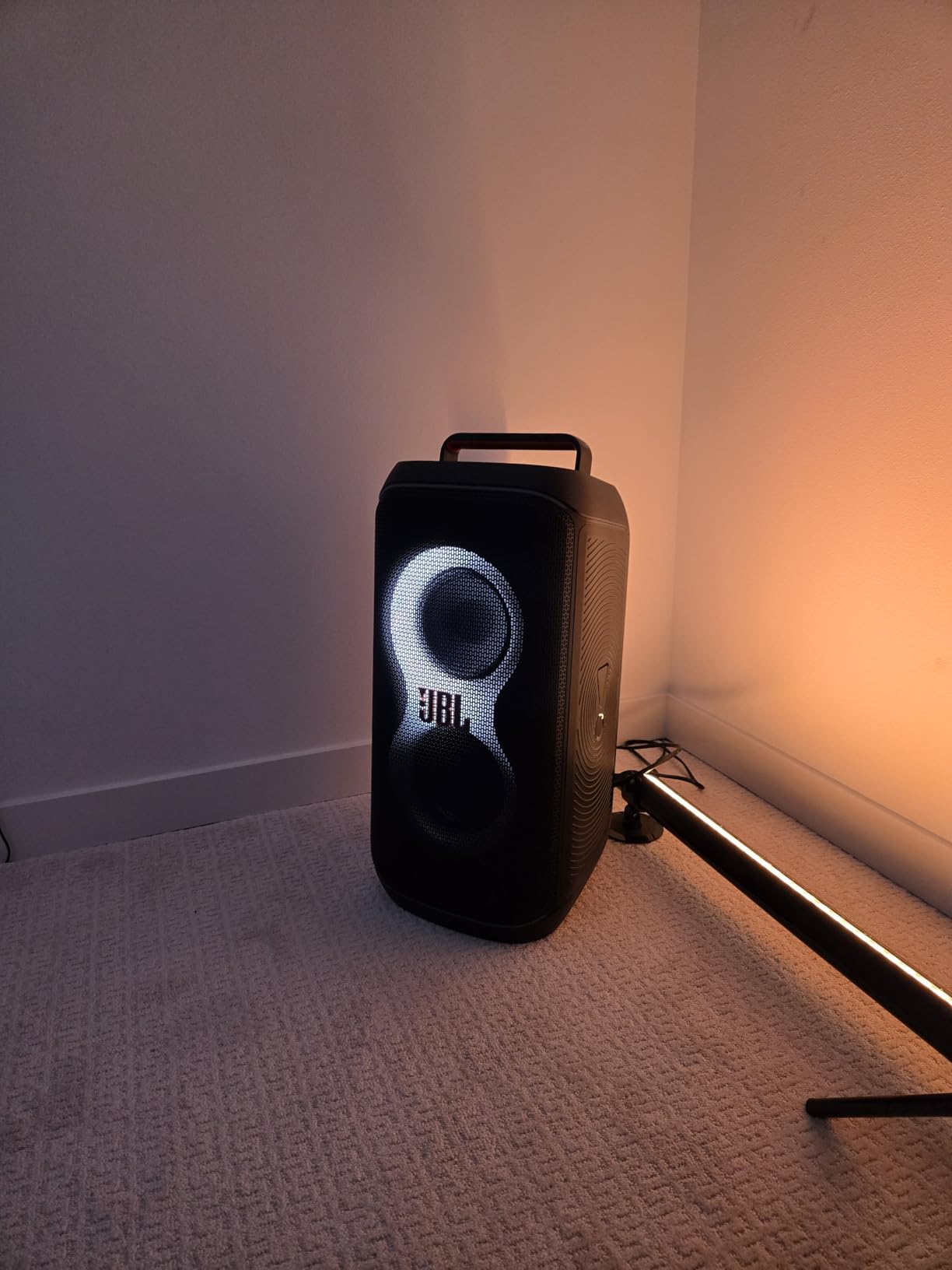 JBL PartyBox Club 120 - Portable Party Speaker with Foldable Handle, Powerful JBL Pro Sound, Futuristic lightshow, Up to 12 Hours of Play time, Splash Proof, Dual Mic & Guitar Inputs (Black) customer photo 2